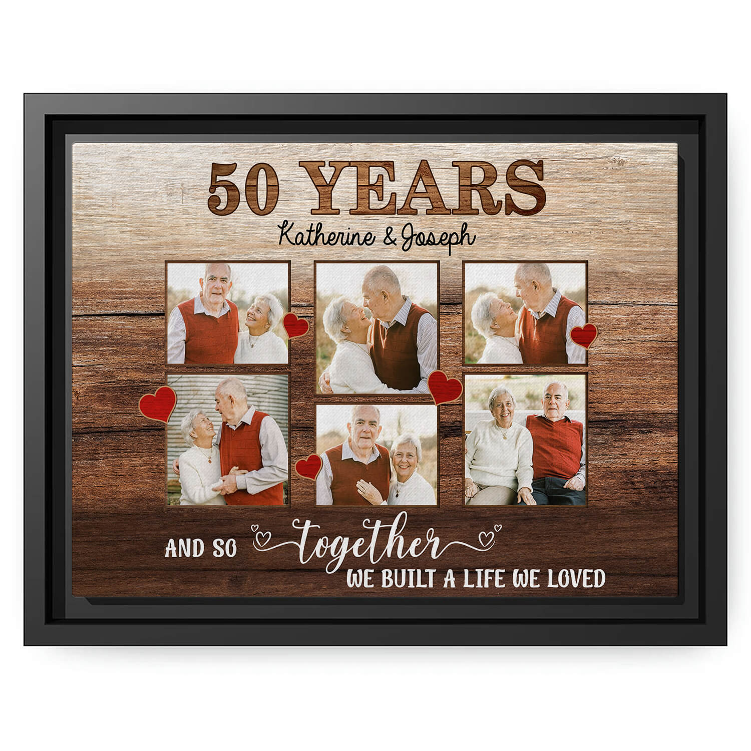 50 Years - Personalized 50 Year Anniversary gift For Husband or Wife - Custom Canvas Print - MyMindfulGifts