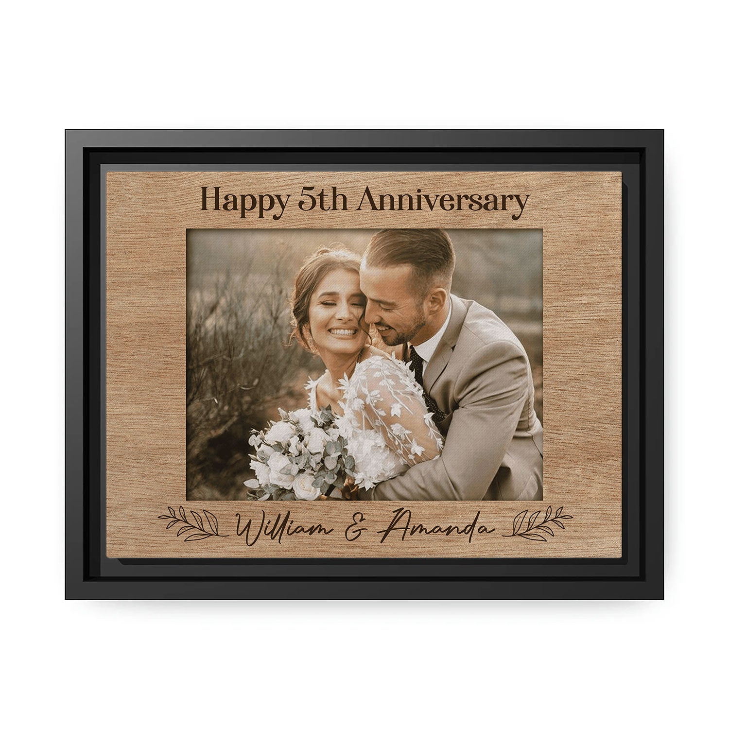 Happy 5th Anniversary - Personalized 5 Year Anniversary gift For