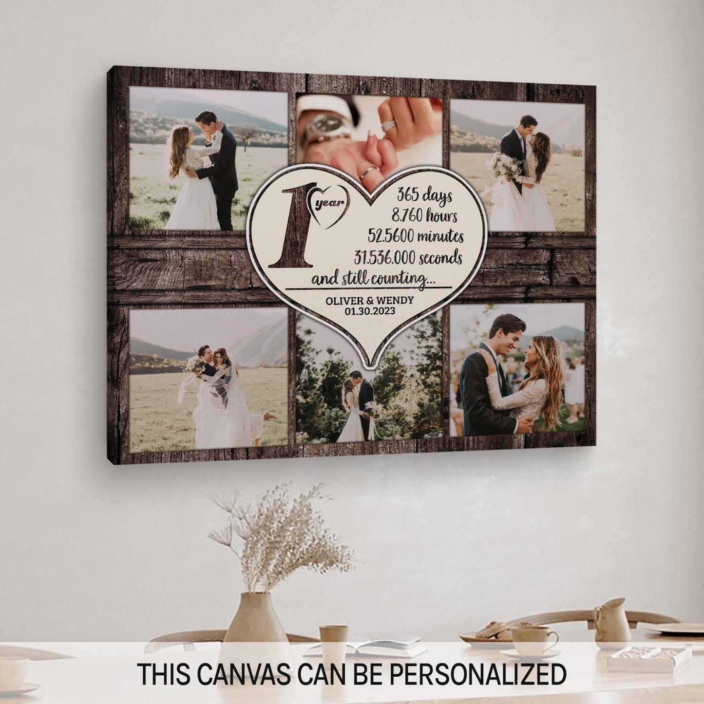 1 Year And Still Counting - Personalized 1 Year Anniversary gift For Husband or Wife - Custom Canvas Print - MyMindfulGifts