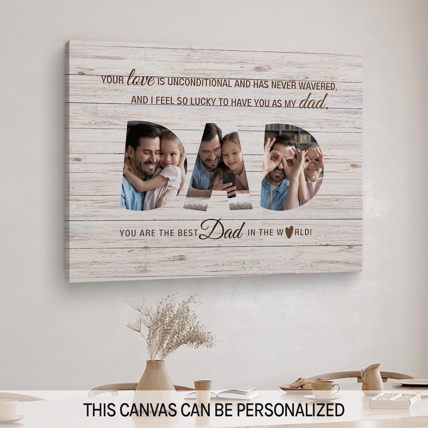 Personalized Father's Day or birthday gift for Dad - You are the best in the world - custom Canvas Print - MyMindfulGifts