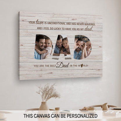 Personalized Father's Day or birthday gift for Dad - You are the best in the world - custom Canvas Print - MyMindfulGifts