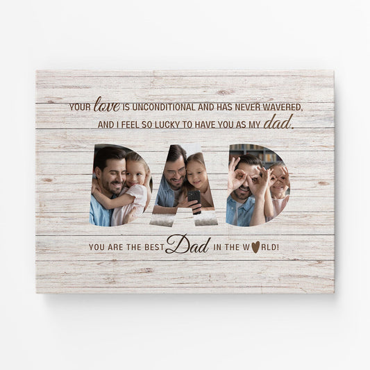 Personalized Father's Day or birthday gift for Dad - You are the best in the world - custom Canvas Print - MyMindfulGifts