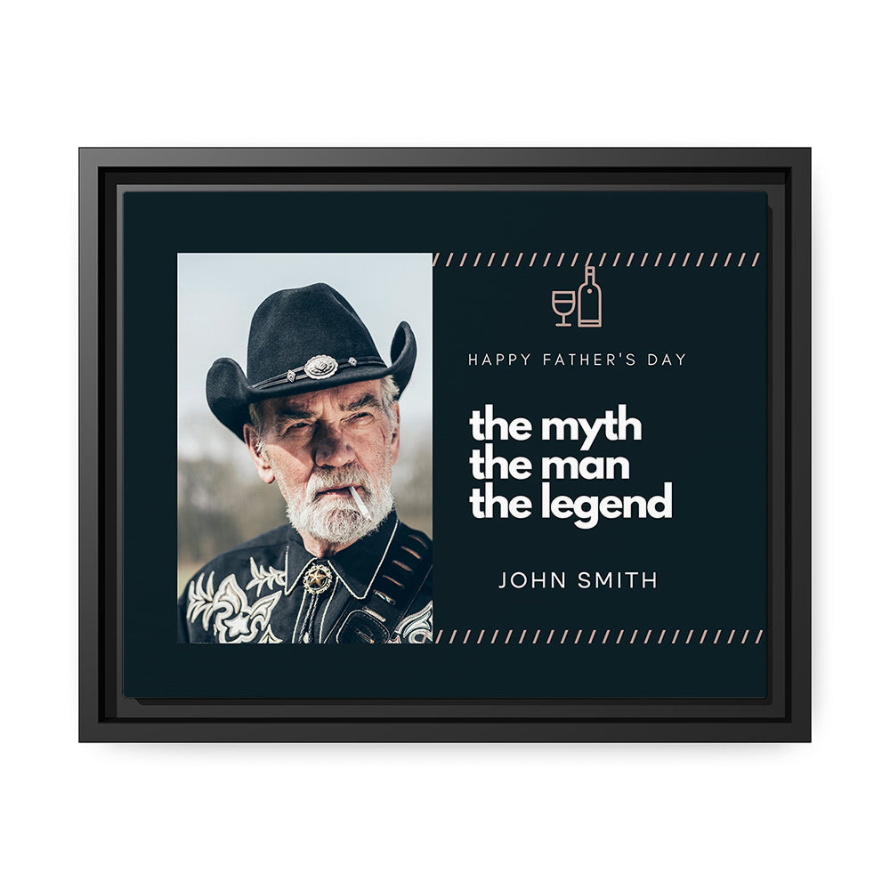 The Myth The Man The Legend - Personalized Father's Day gift for Dad - Custom Canvas Print - MyMindfulGifts