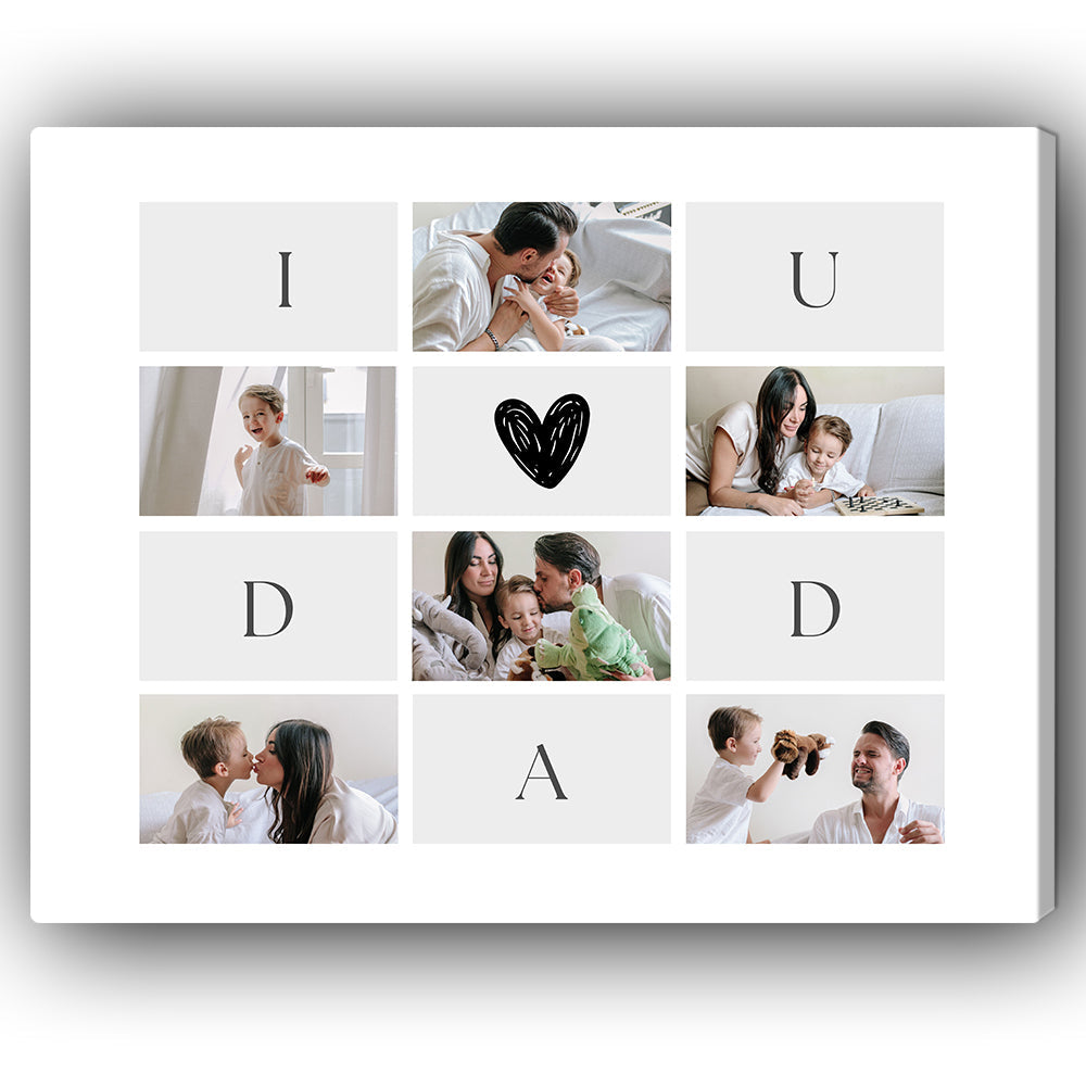 I Love You Dad - Personalized Father's Day or Birthday gift for Dad - Custom Canvas Print - MyMindfulGifts