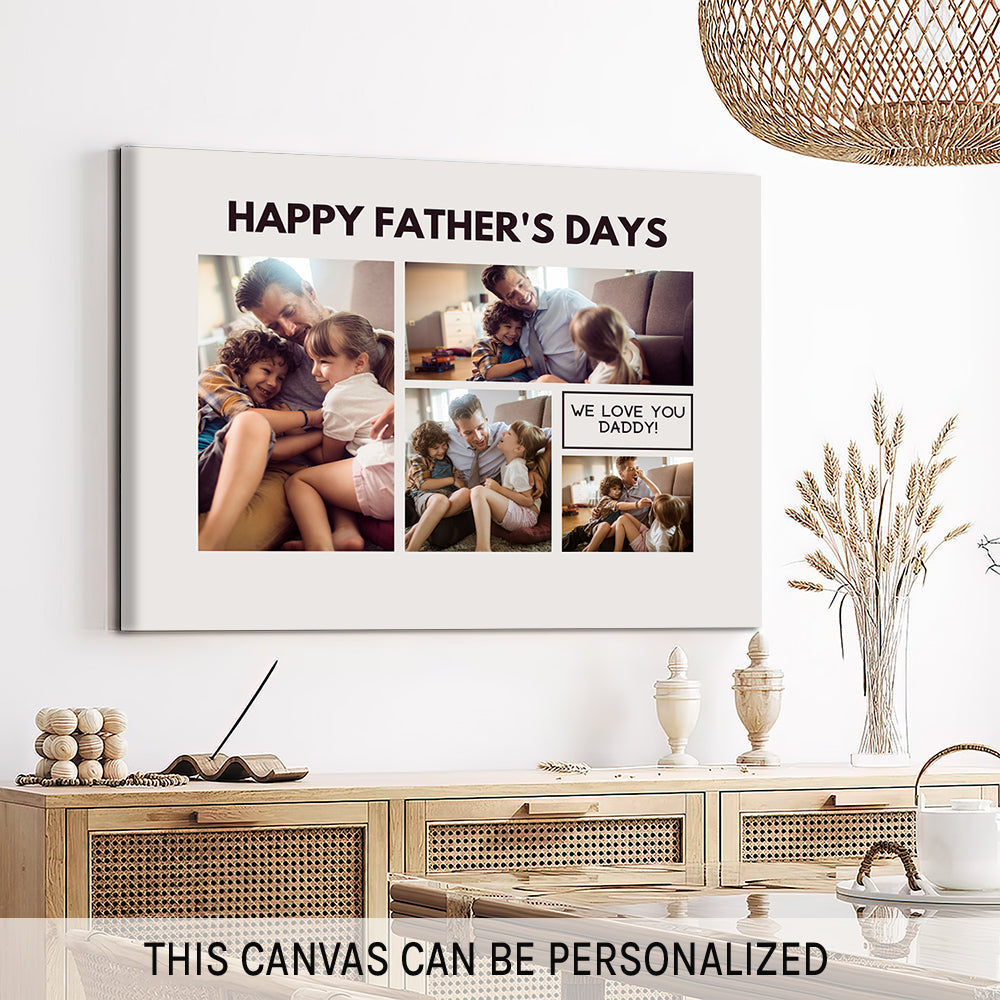 I Love You Dad - Personalized Father's Day or Birthday gift for Dad - Custom Canvas Print - MyMindfulGifts