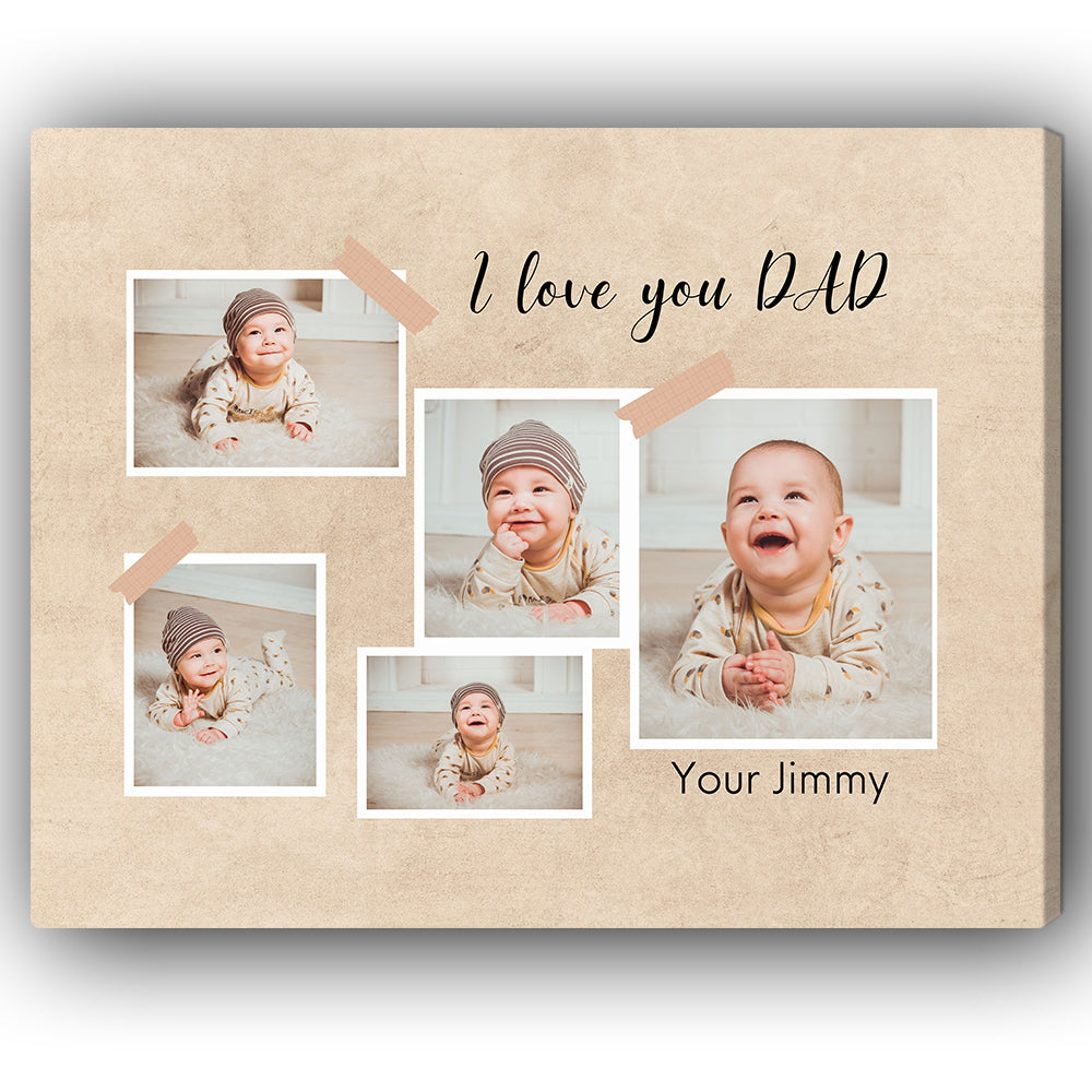 I Love You Dad - Personalized Father's Day or Birthday gift for Dad - Custom Canvas Print - MyMindfulGifts