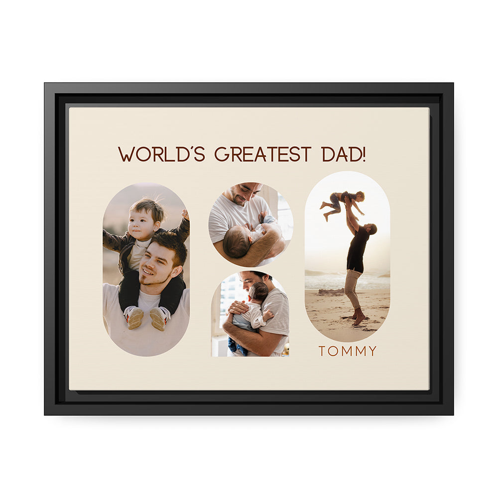 World's Greatest Dad - Personalized Father's Day or Birthday gift for Dad - Custom Canvas Print - MyMindfulGifts