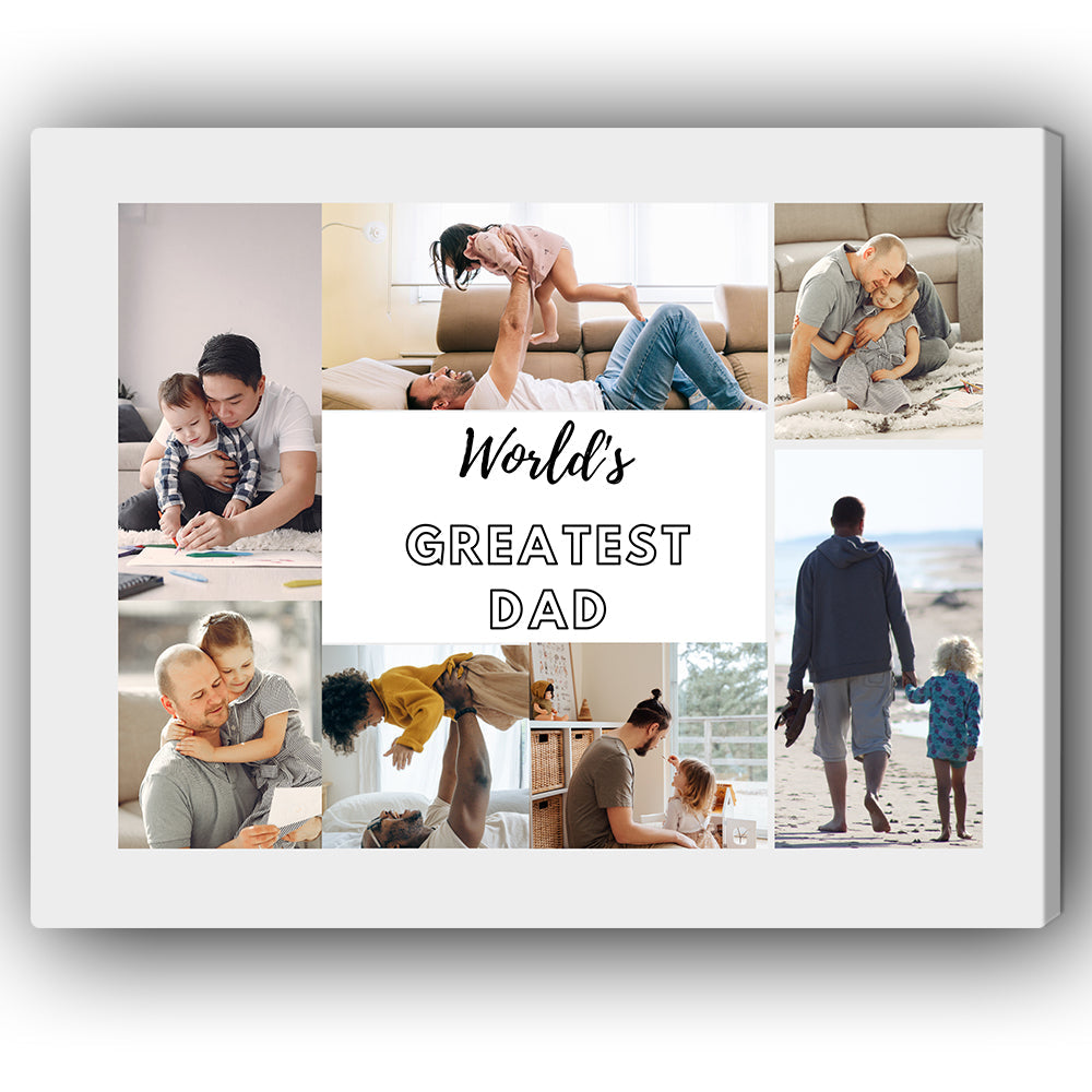 World's Greatest Dad - Personalized Father's Day or Birthday gift for Dad - Custom Canvas Print - MyMindfulGifts