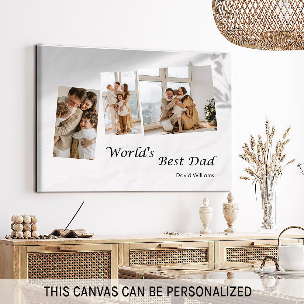 World's Best Dad - Personalized Father's Day gift for Dad - Custom Canvas Print - MyMindfulGifts