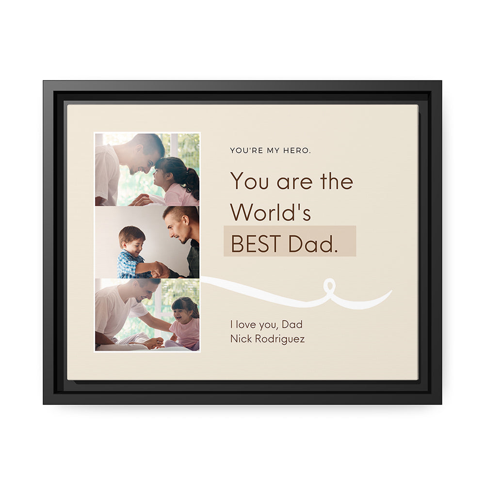 World's Best Dad - Personalized Father's Day, Birthday gift for Dad - Custom Canvas Print - MyMindfulGifts