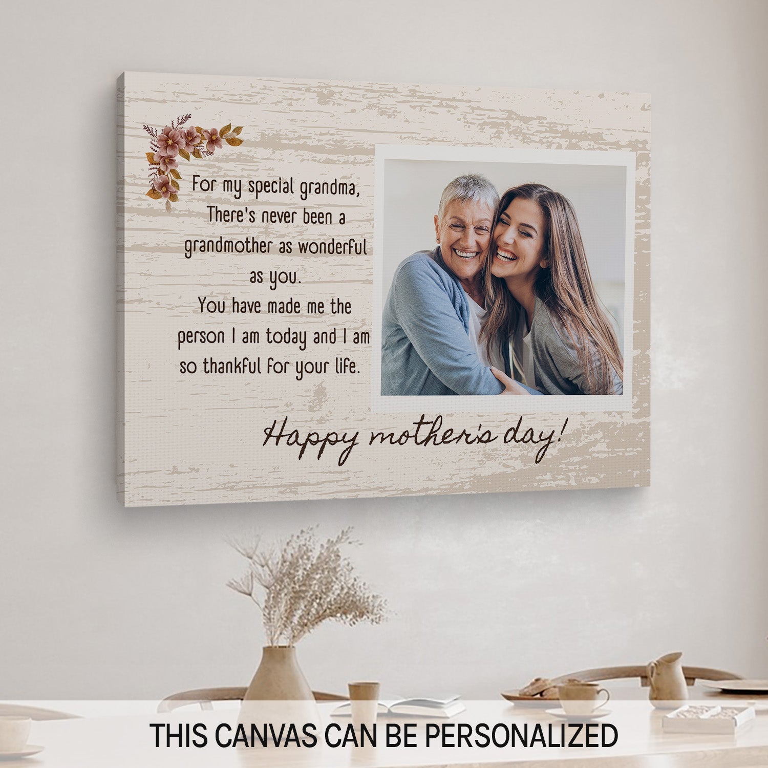 Personalized Mother's Day gift for Grandma - For My Special Grandma - custom Canvas Print - MyMindfulGifts