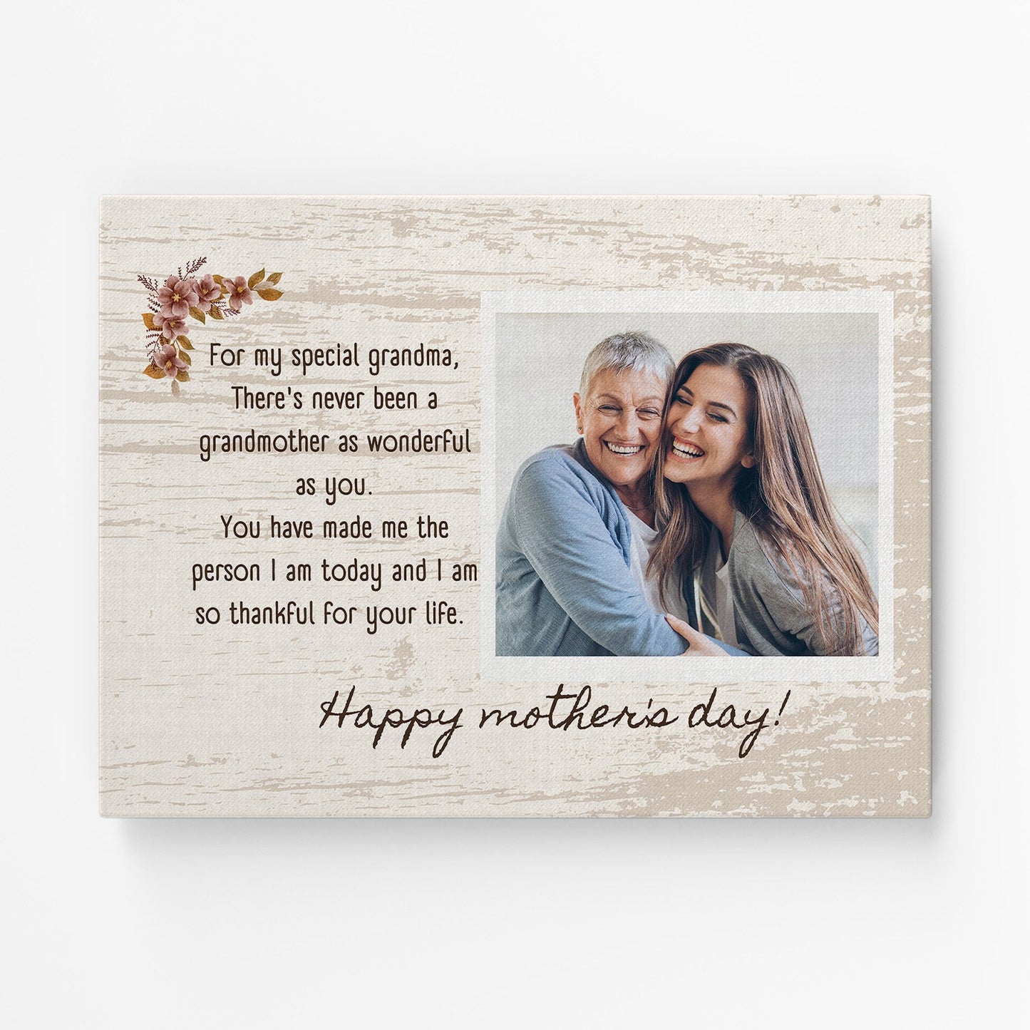 Personalized Mother's Day gift for Grandma - For My Special Grandma - custom Canvas Print - MyMindfulGifts