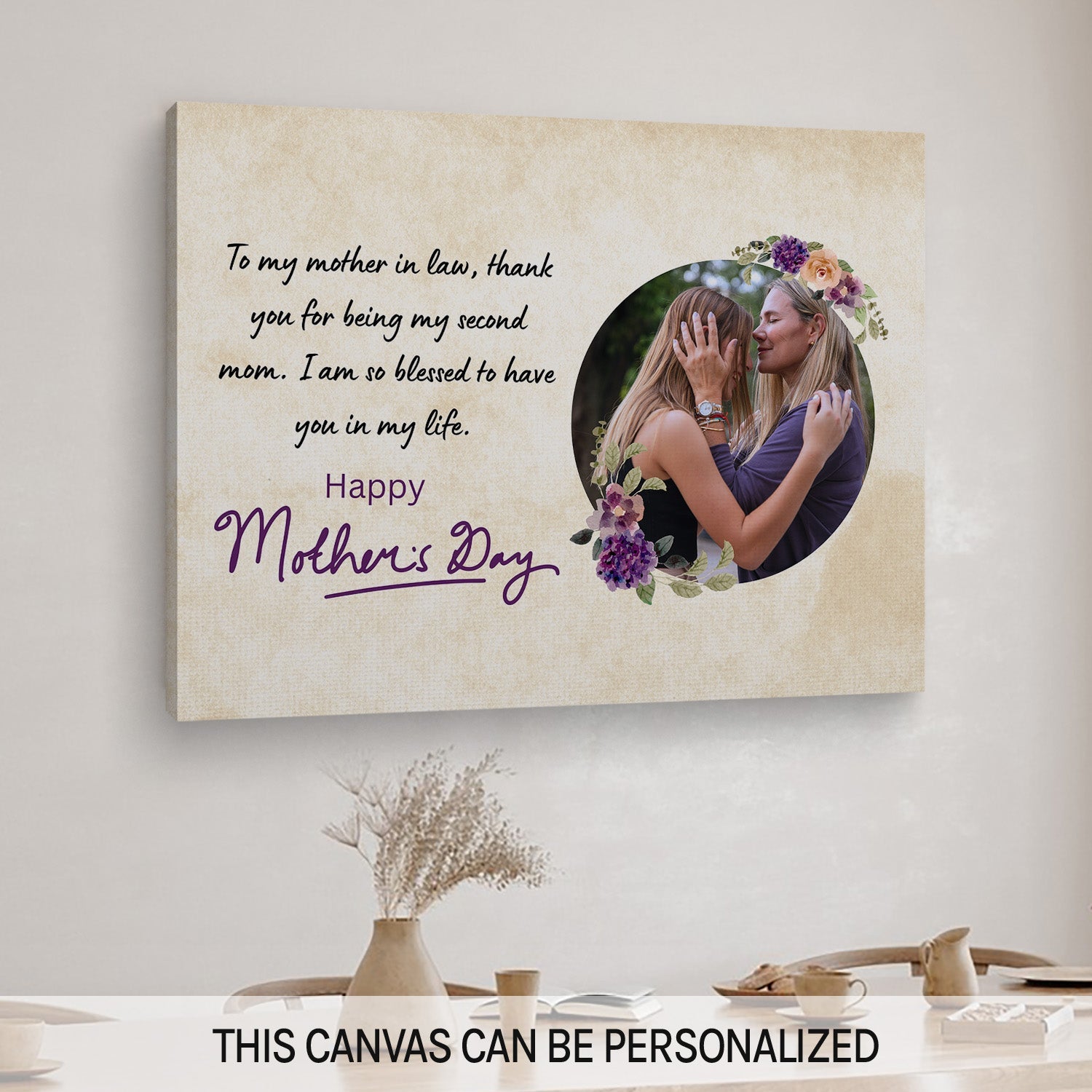 Personalized Mother's Day gift for Mother in law - To My Mother In Law - custom Canvas Print - MyMindfulGifts