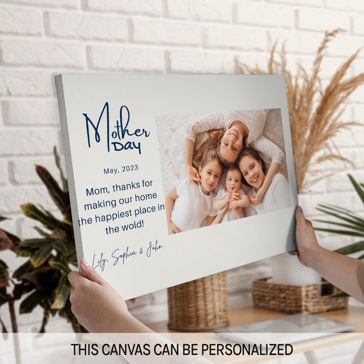 Personalized Mother's Day gift for Mom - Mom Thanks For Making Our Home - custom Canvas Print - MyMindfulGifts