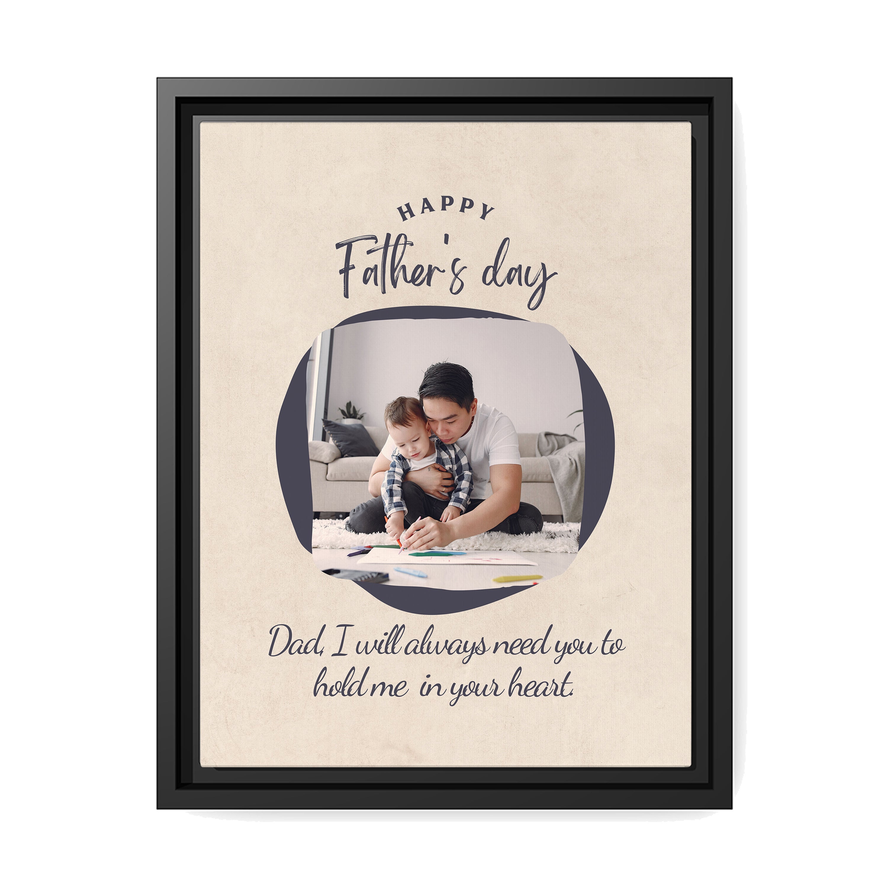 Hold Me In Your Heart - Personalized Father's Day gift for Dad - Custom Canvas Print - MyMindfulGifts