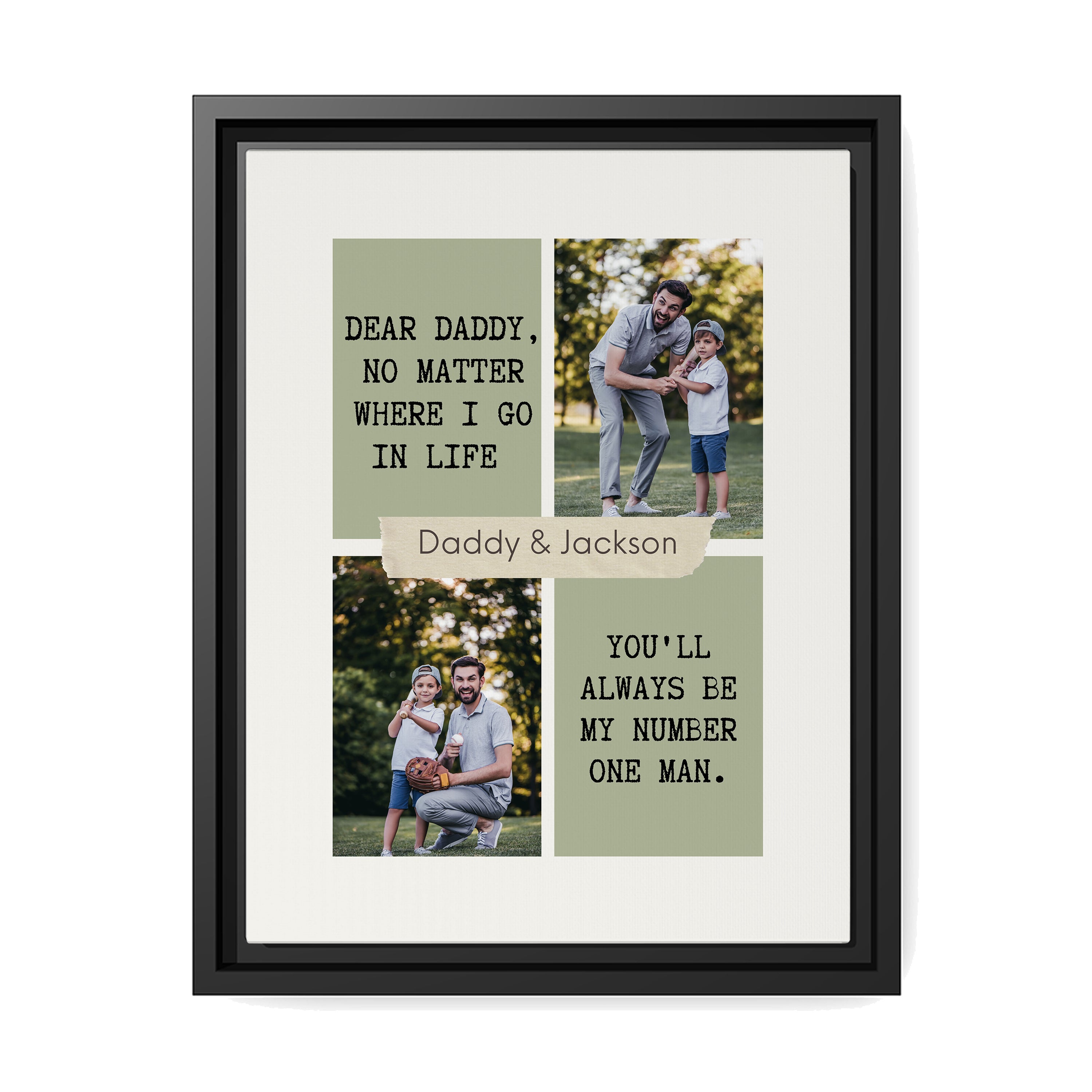 You'll Always Be My Number One Man - Personalized Father's Day, Birthday gift for Dad - Custom Canvas Print - MyMindfulGifts