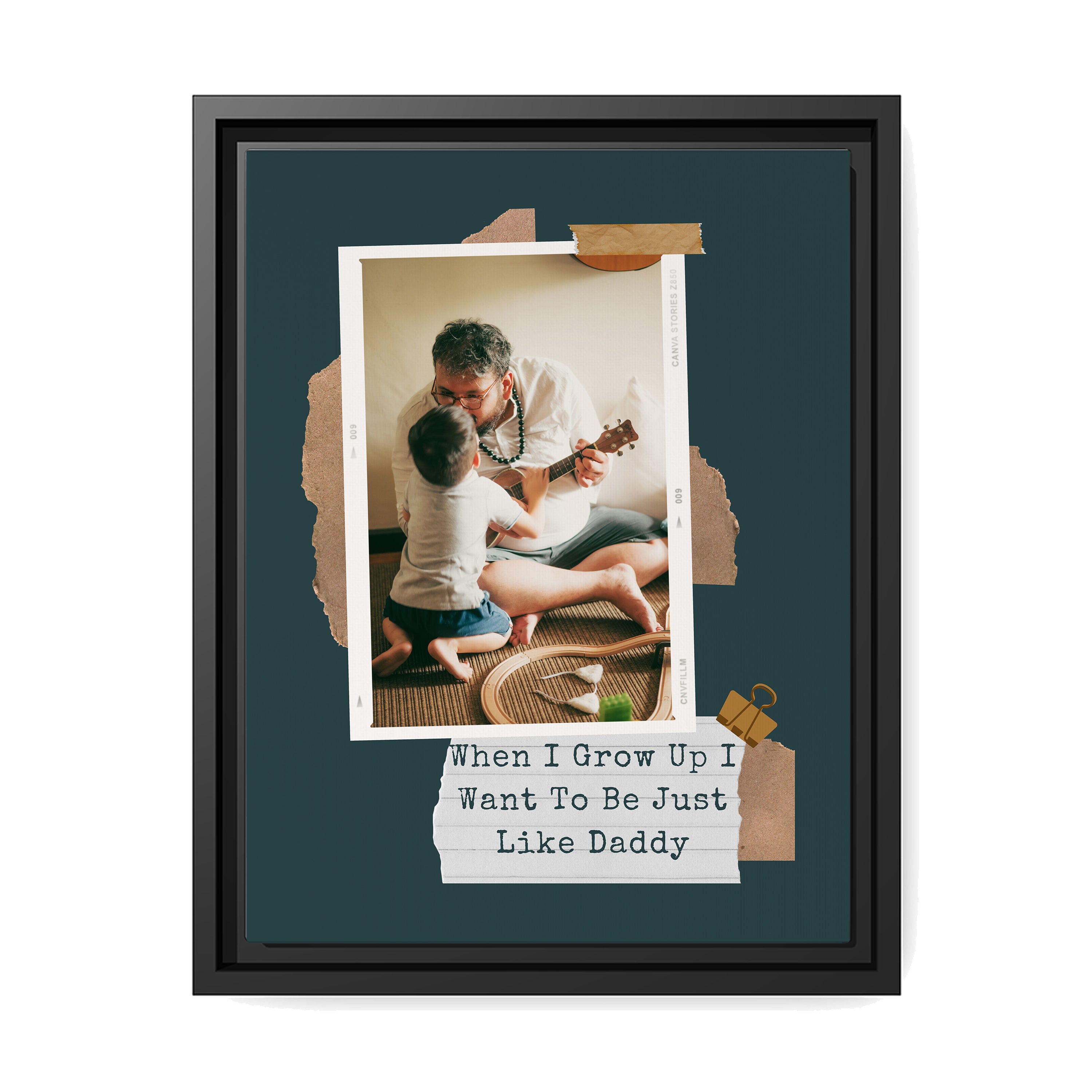 I Want To Be Just Like Daddy - Personalized Father's Day, Birthday gift for Dad - Custom Canvas Print - MyMindfulGifts