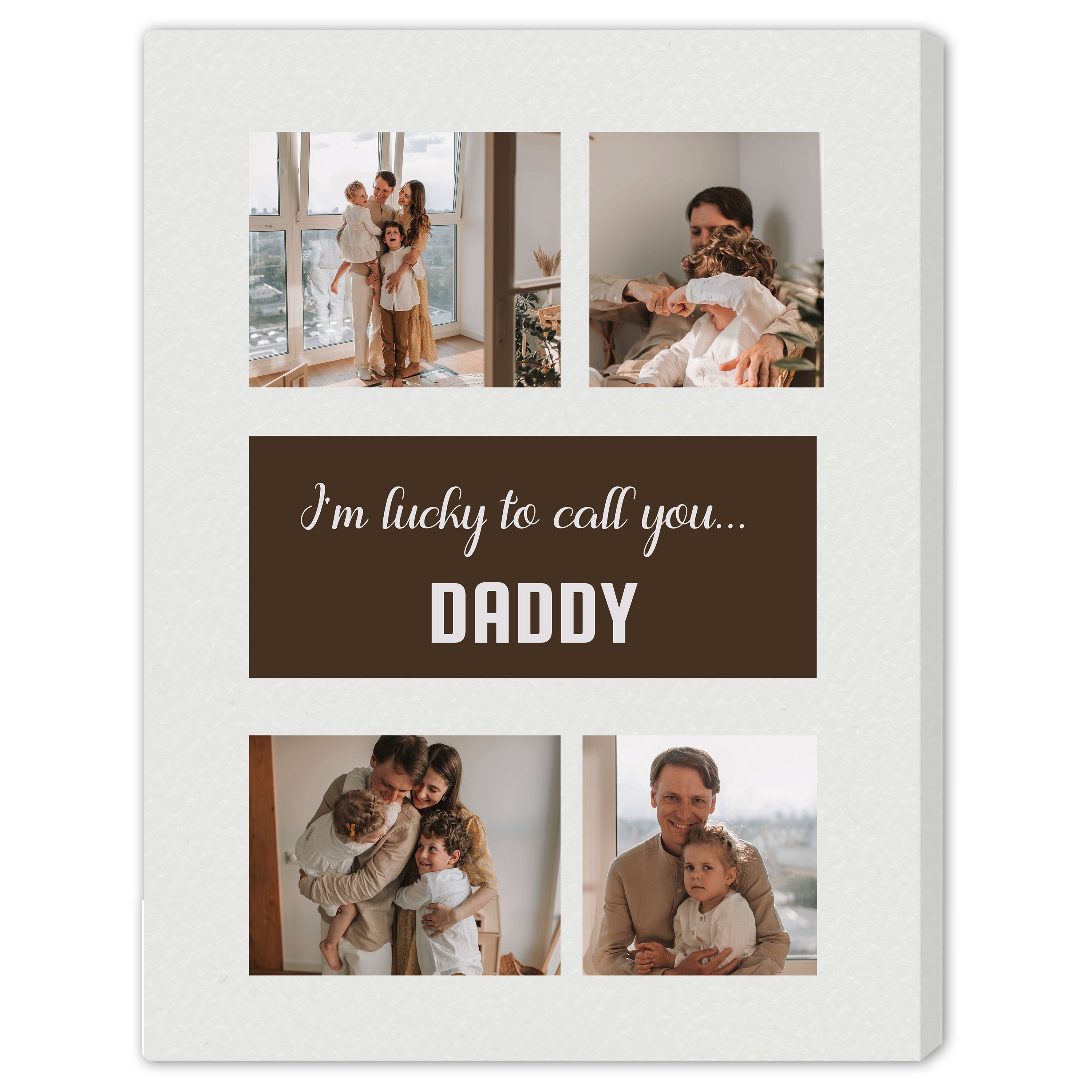 I'm lucky to call you Dad - Personalized Father's Day or Birthday gift for Dad - Custom Canvas Print - MyMindfulGifts