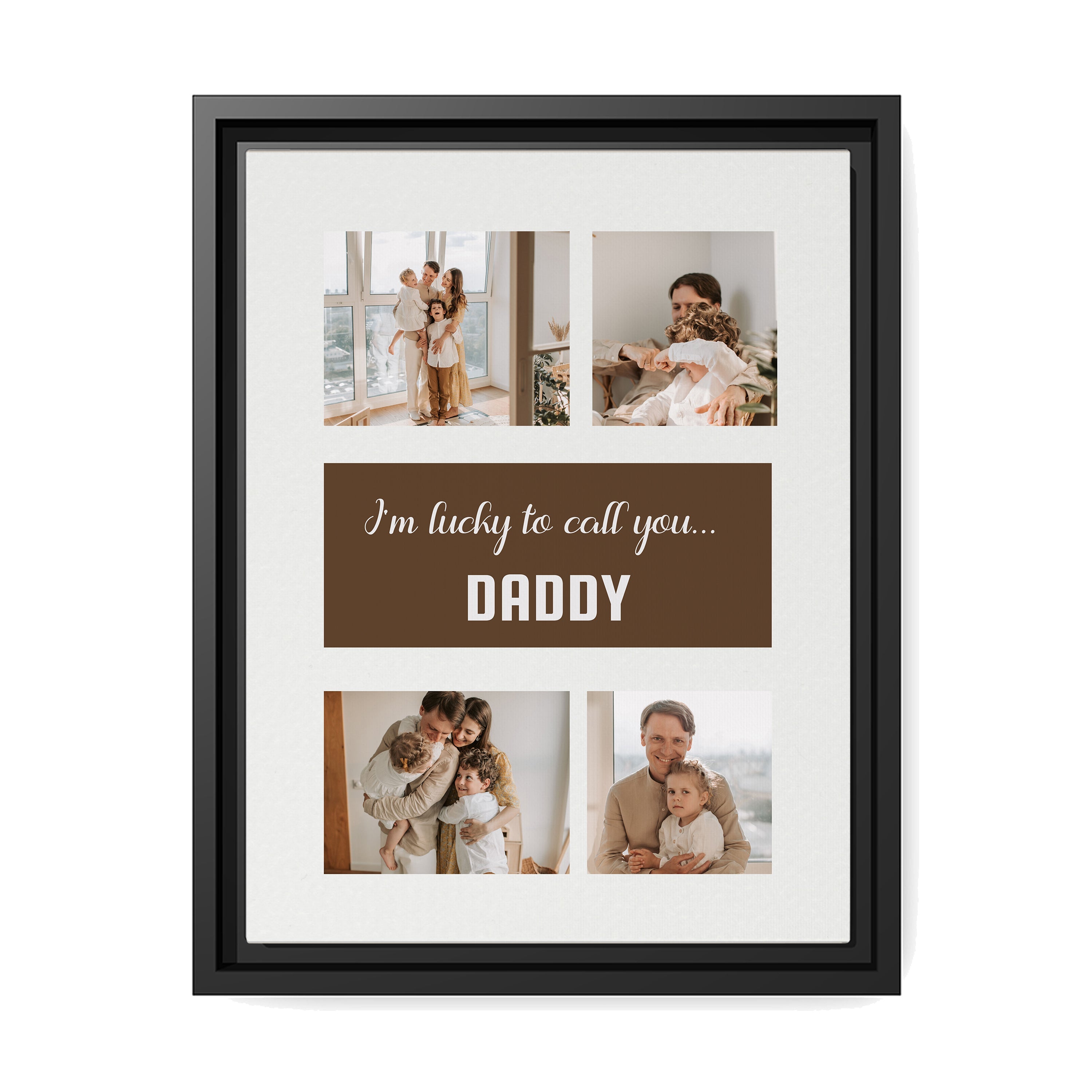 I'm lucky to call you Dad - Personalized Father's Day or Birthday gift for Dad - Custom Canvas Print - MyMindfulGifts