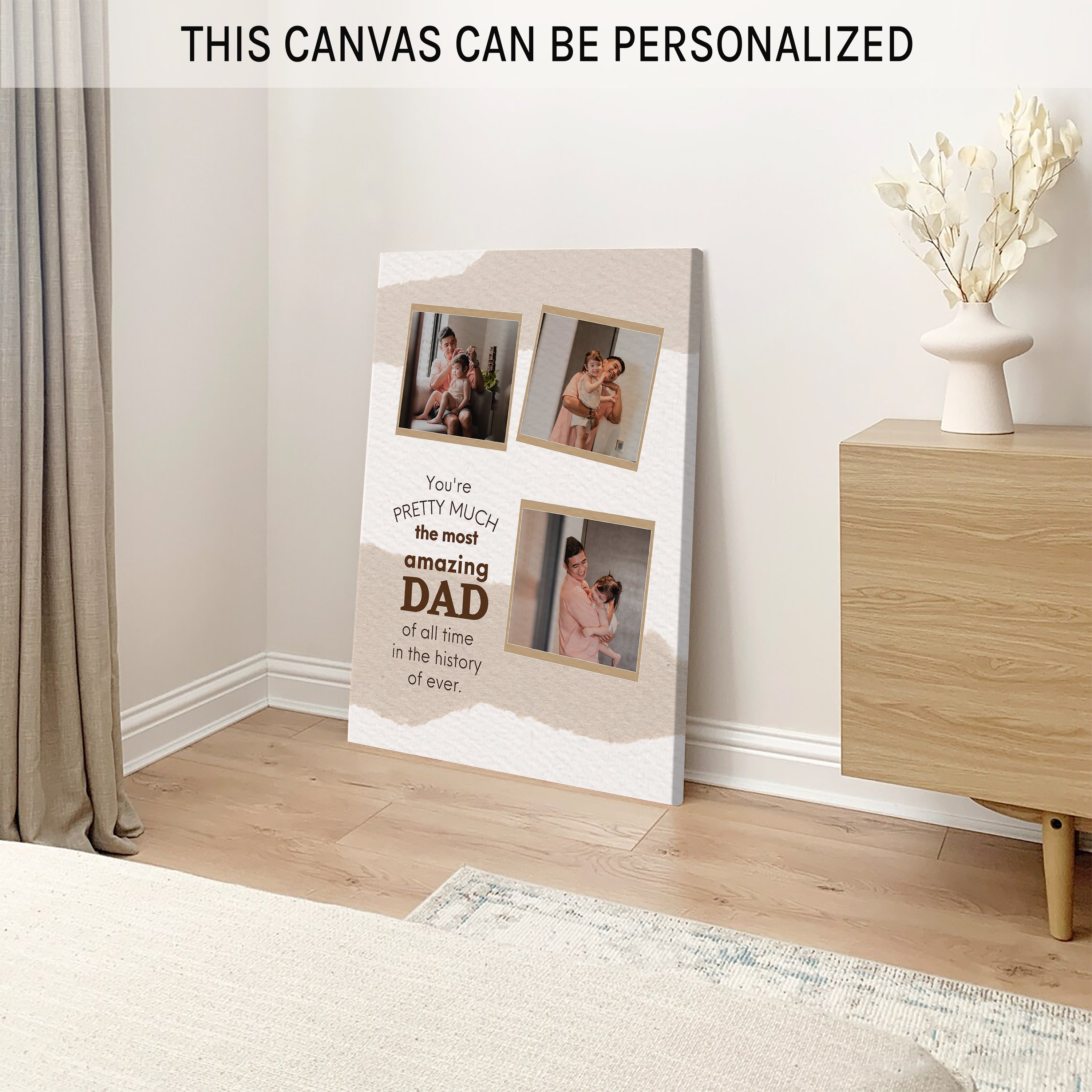 The most amazing dad - Personalized Father's Day or Birthday gift for Dad - Custom Canvas Print - MyMindfulGifts