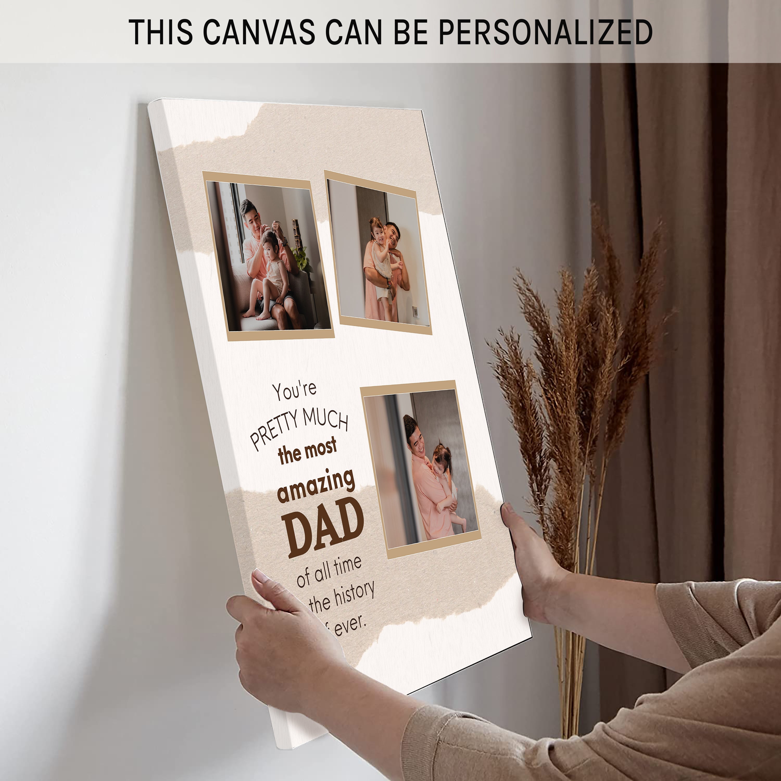 The most amazing dad - Personalized Father's Day or Birthday gift for Dad - Custom Canvas Print - MyMindfulGifts