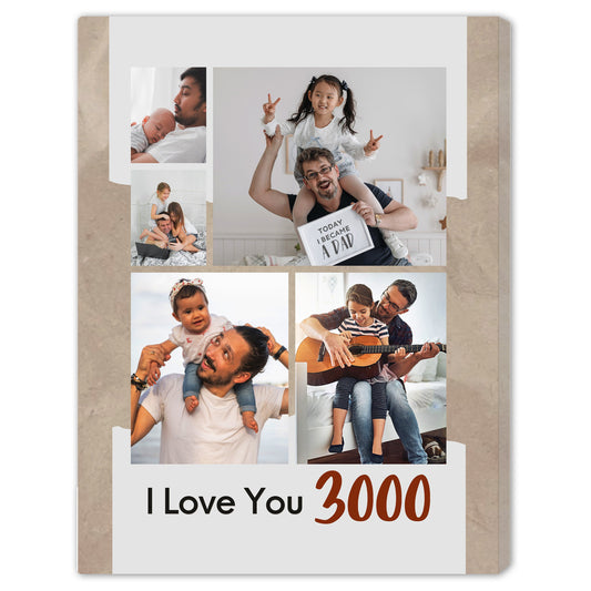 I Love You 3000 - Personalized Father's Day or Birthday gift for Dad, for Grandpa, for Step Dad - Custom Canvas Print - MyMindfulGifts
