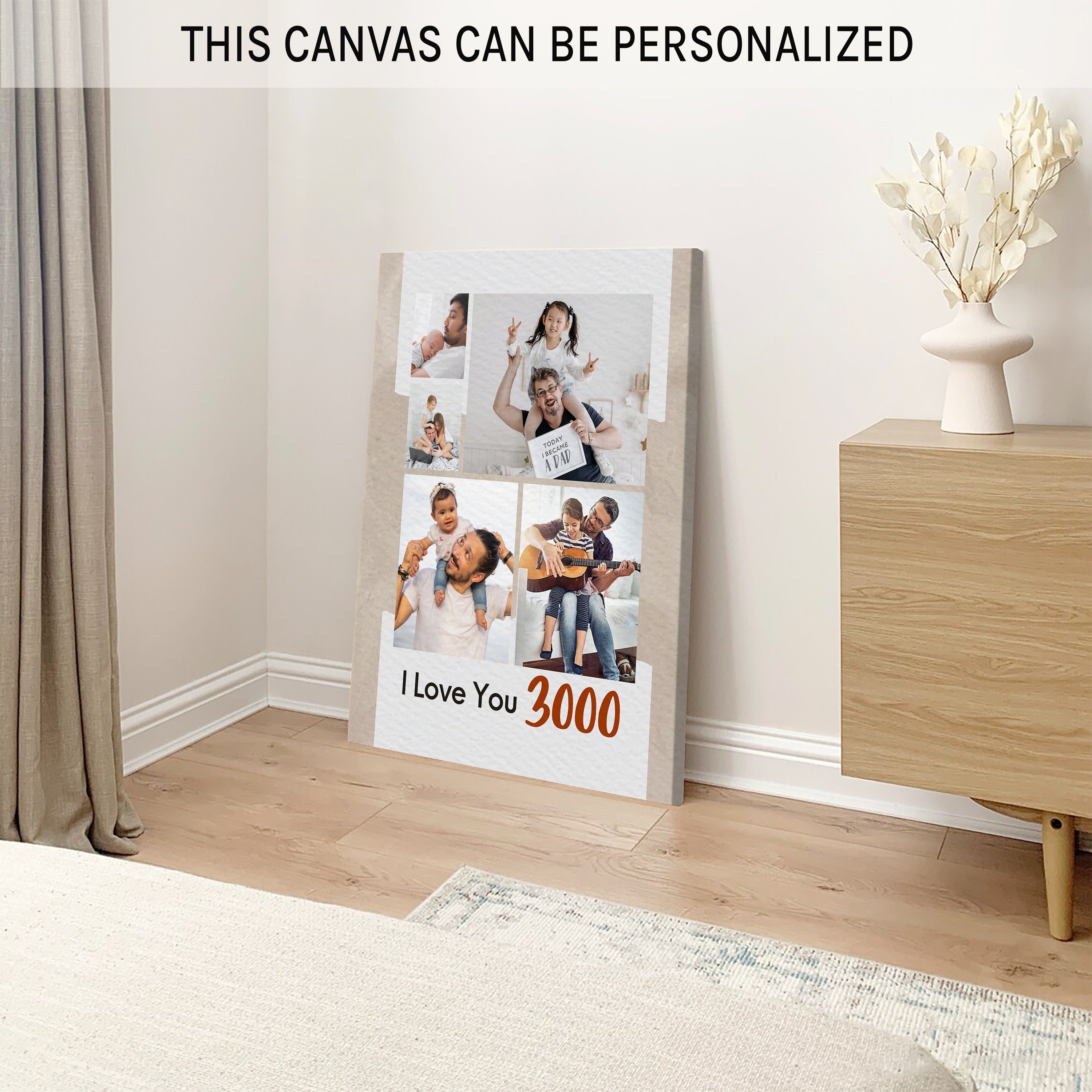 I Love You 3000 - Personalized Father's Day or Birthday gift for Dad, for Grandpa, for Step Dad - Custom Canvas Print - MyMindfulGifts