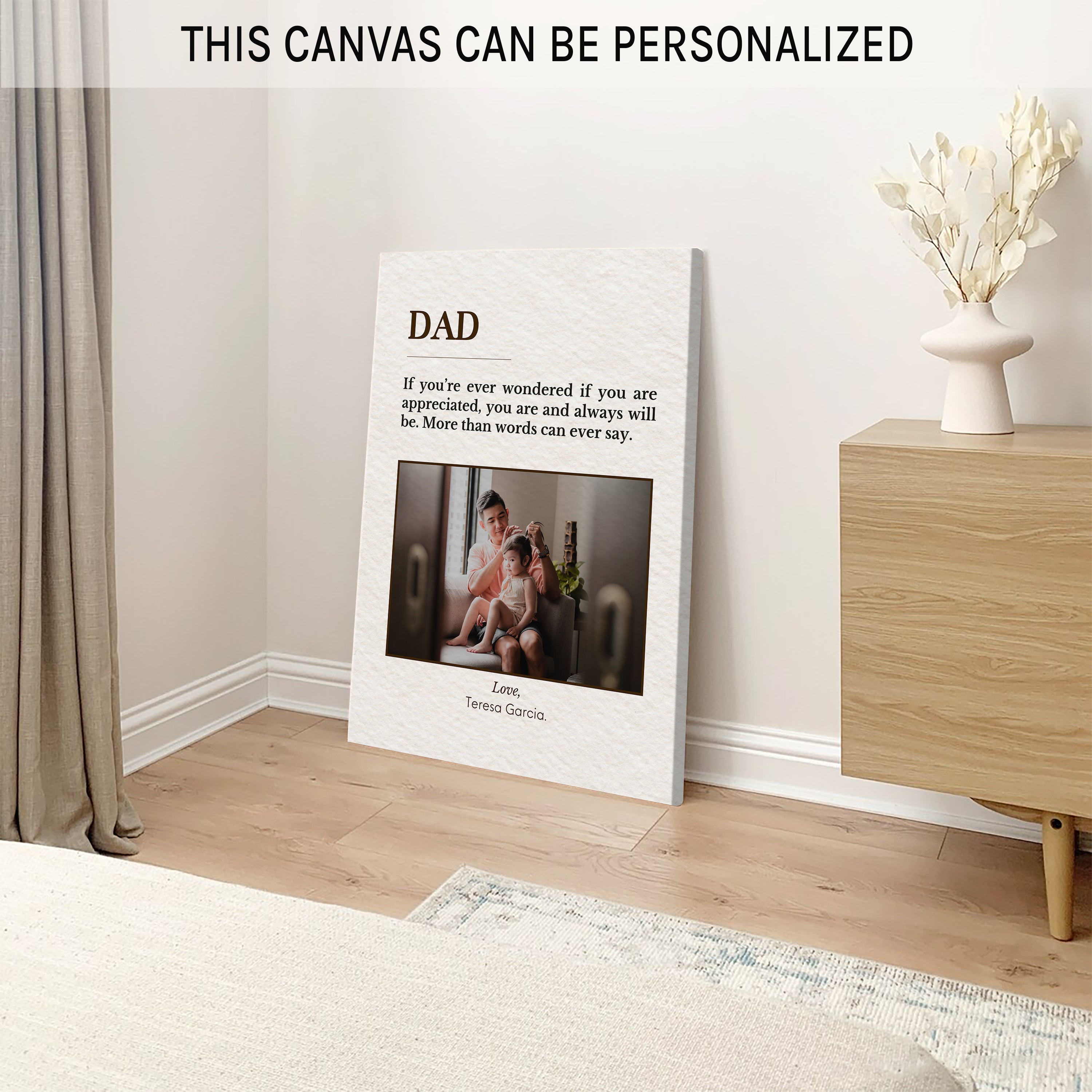 More than words can ever say - Personalized Father's Day or Birthday gift for Dad - Custom Canvas Print - MyMindfulGifts
