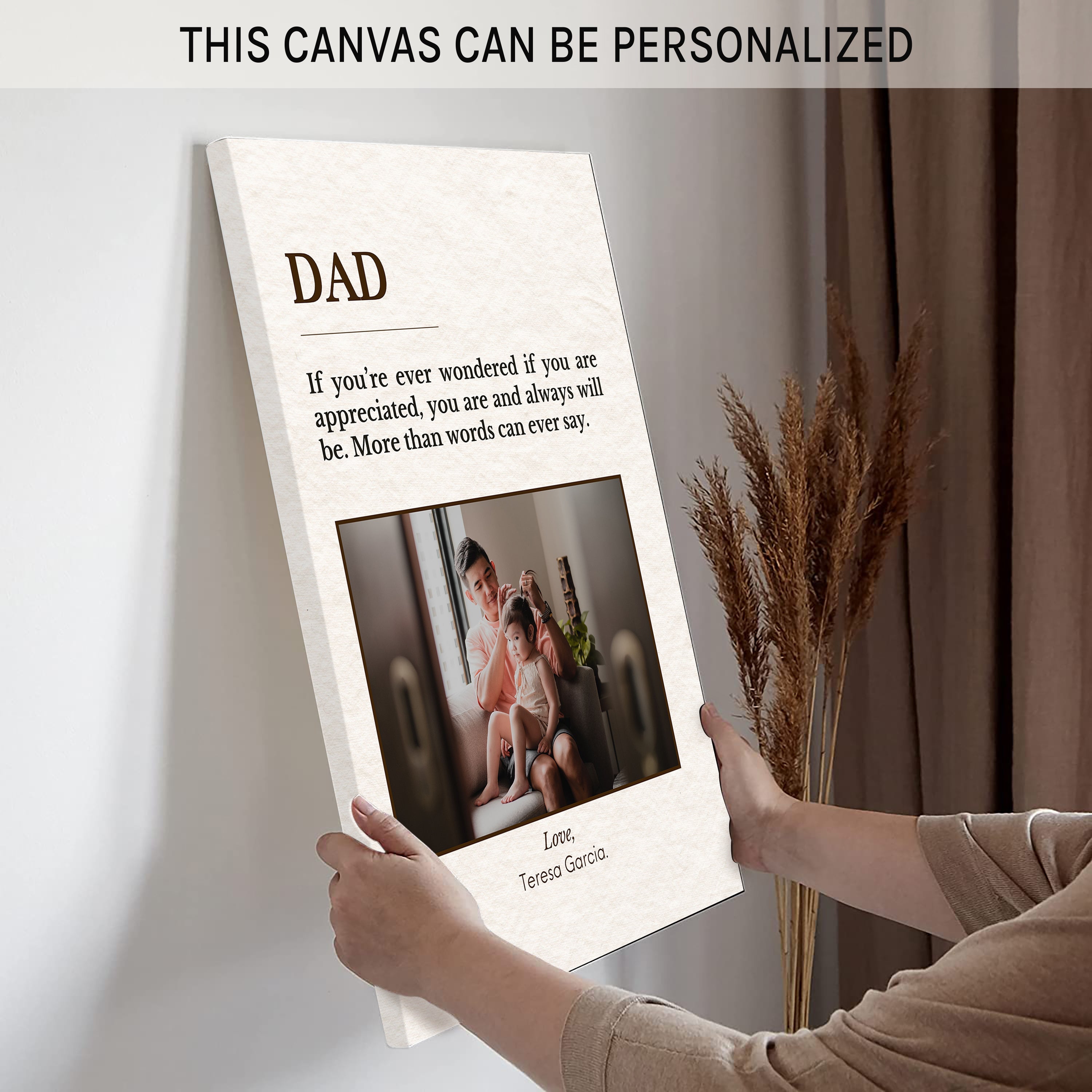 More than words can ever say - Personalized Father's Day or Birthday gift for Dad - Custom Canvas Print - MyMindfulGifts