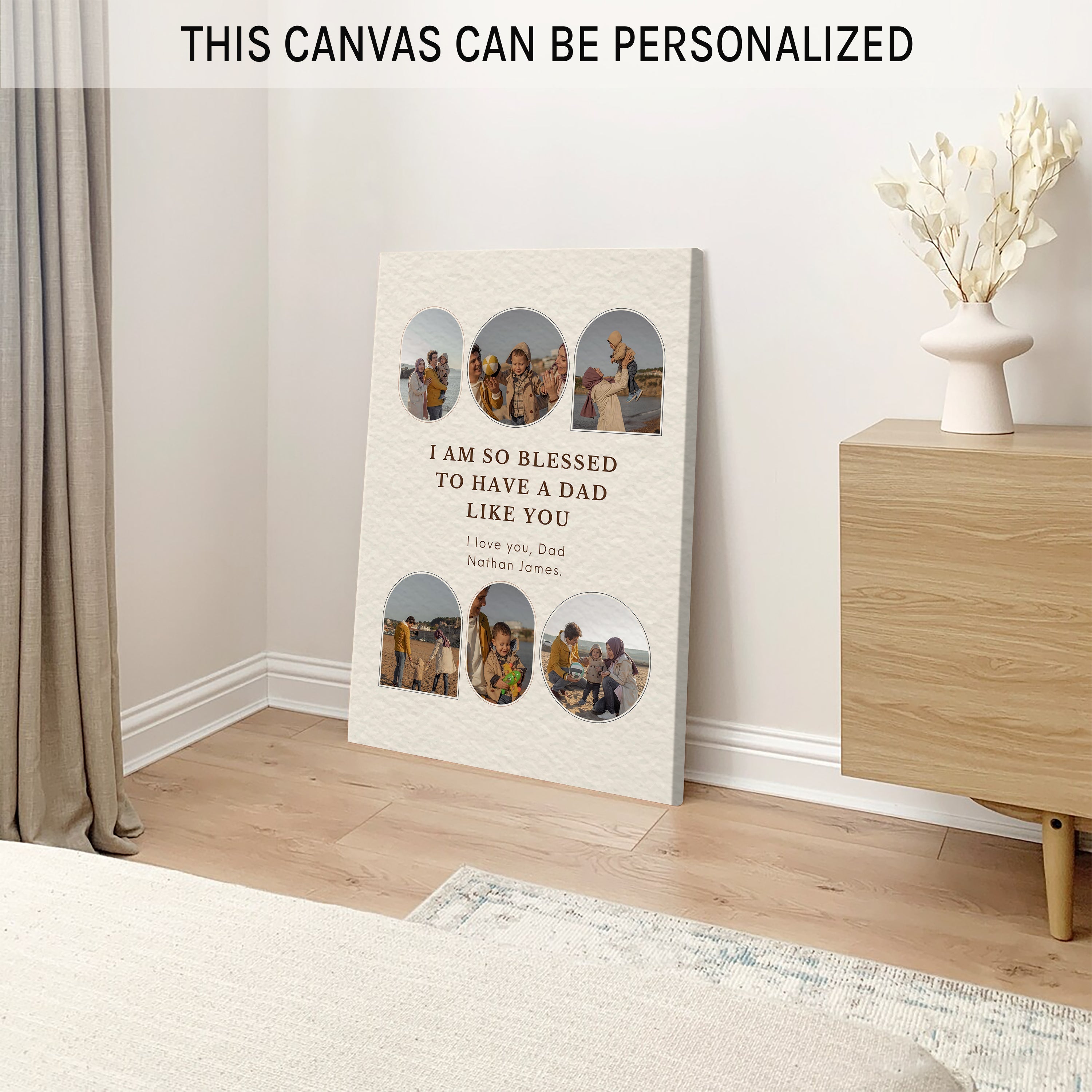 I'm so blessed to have a Dad Like You - Personalized Father's Day or Birthday gift for Dad - Custom Canvas Print - MyMindfulGifts
