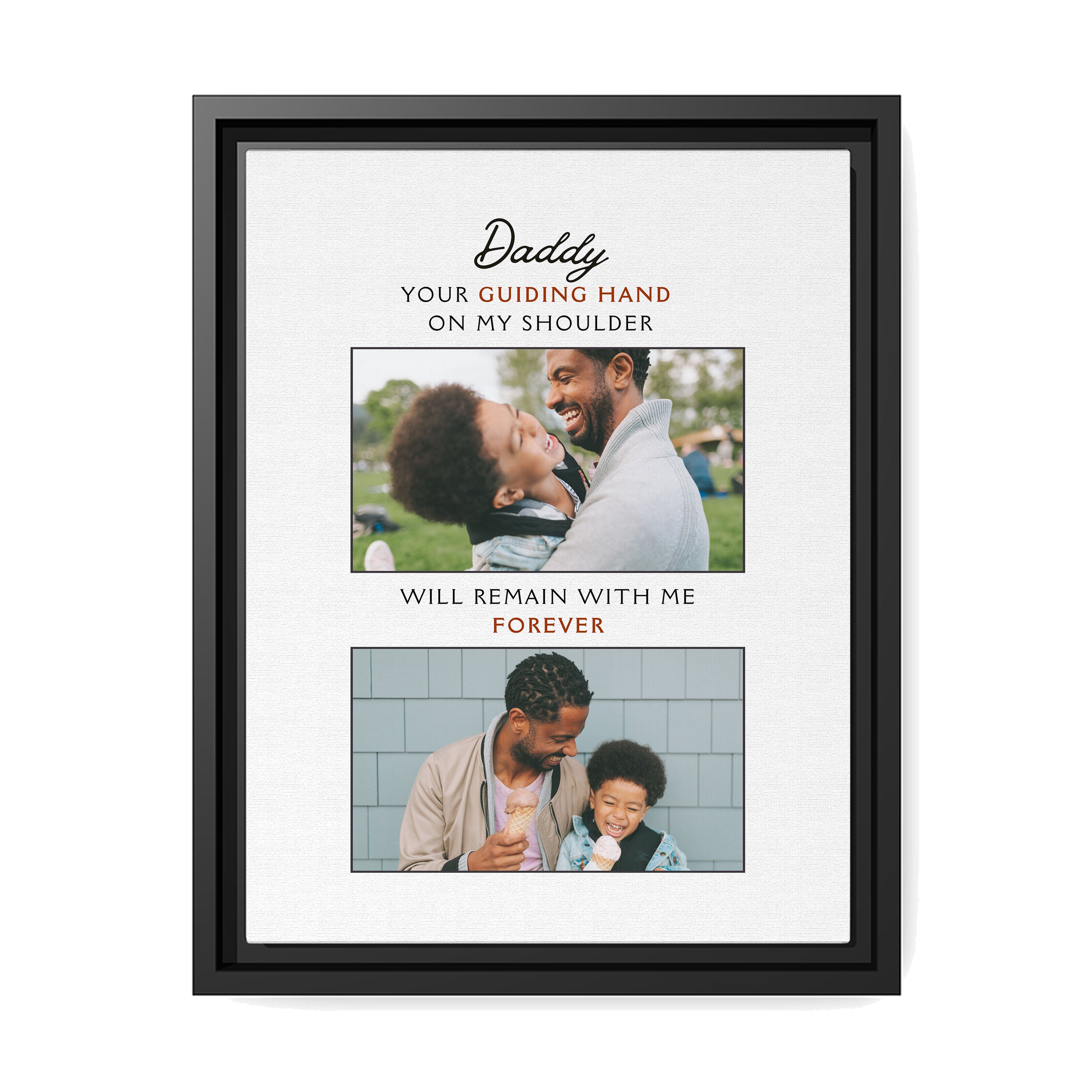 Daddy, your guiding hand on my shoulder - Personalized Father's Day or Birthday gift for Dad - Custom Canvas Print - MyMindfulGifts