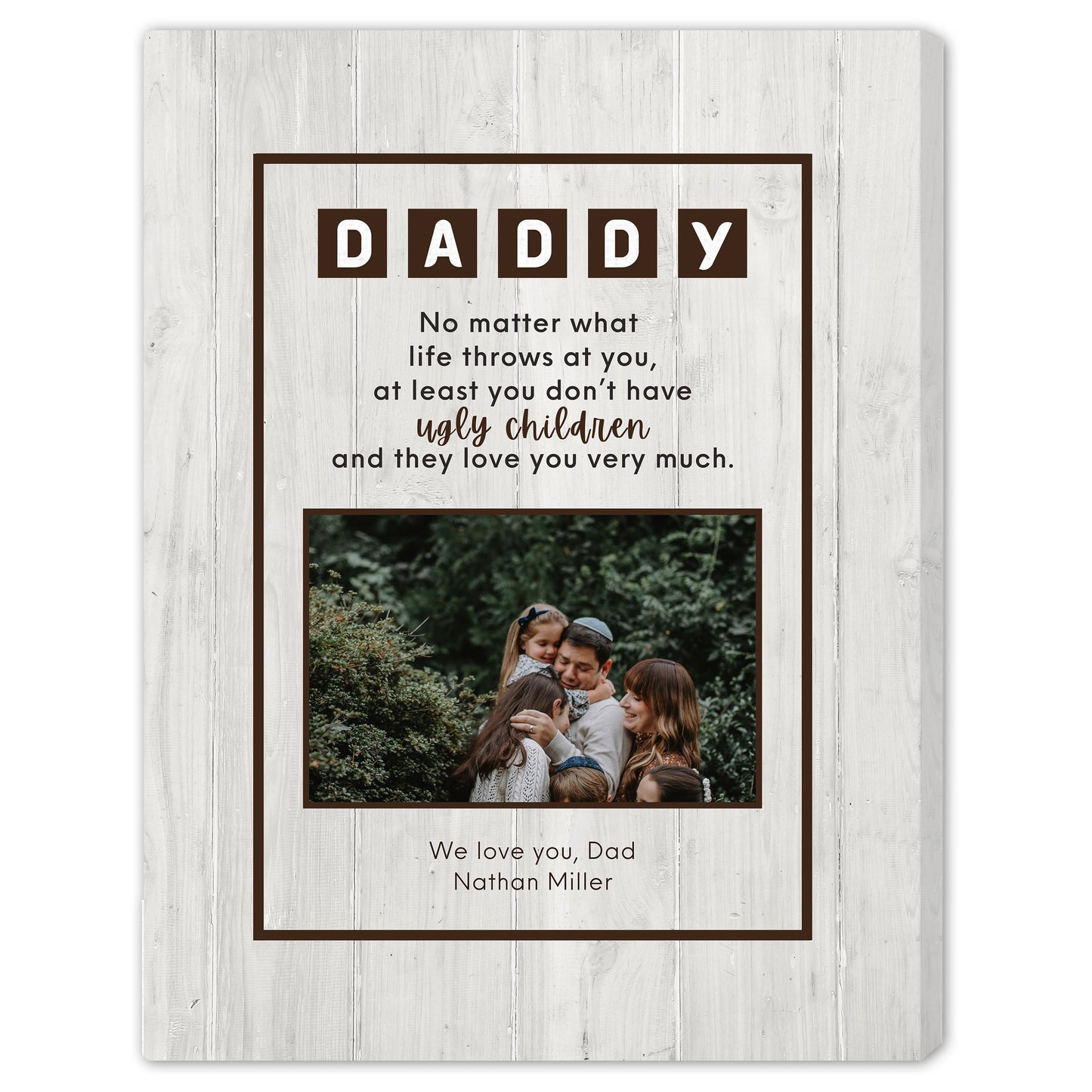 Daddy, No Matter What Life Throws At You - Personalized Father's Day, Birthday gift for Dad - Custom Canvas Print - MyMindfulGifts