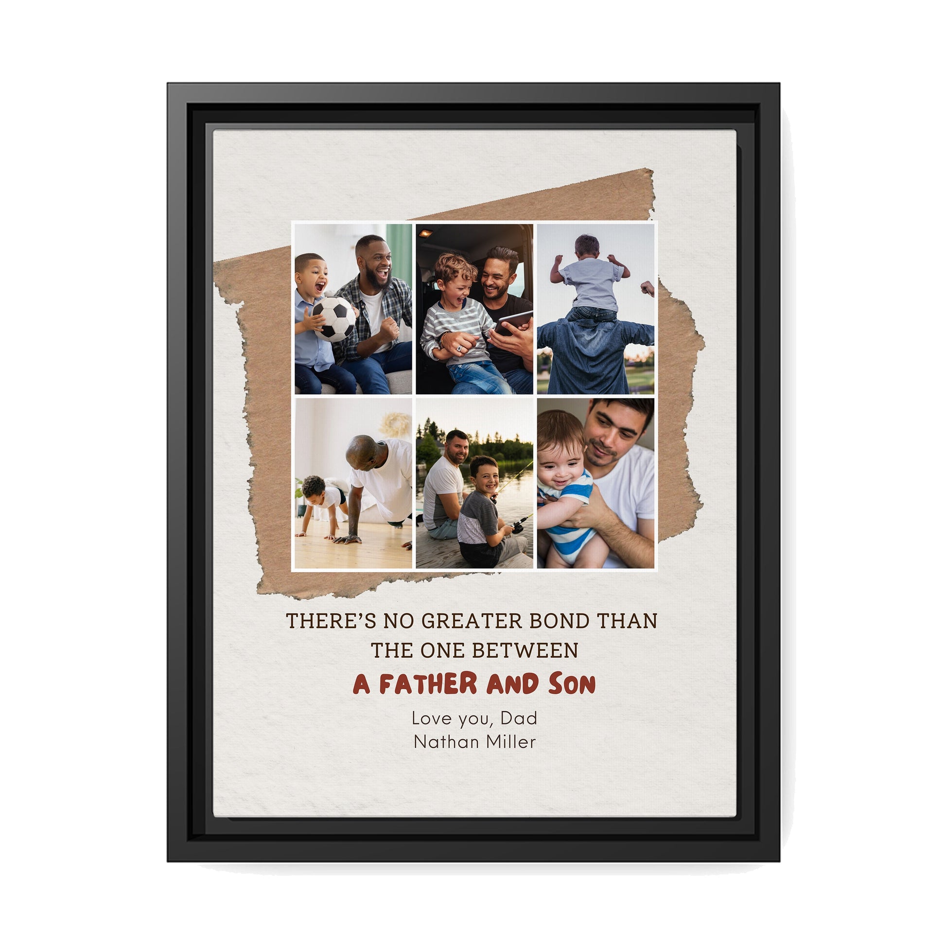 There's No Greater Bond  - Personalized Father's Day, Birthday gift for Dad - Custom Canvas Print - MyMindfulGifts