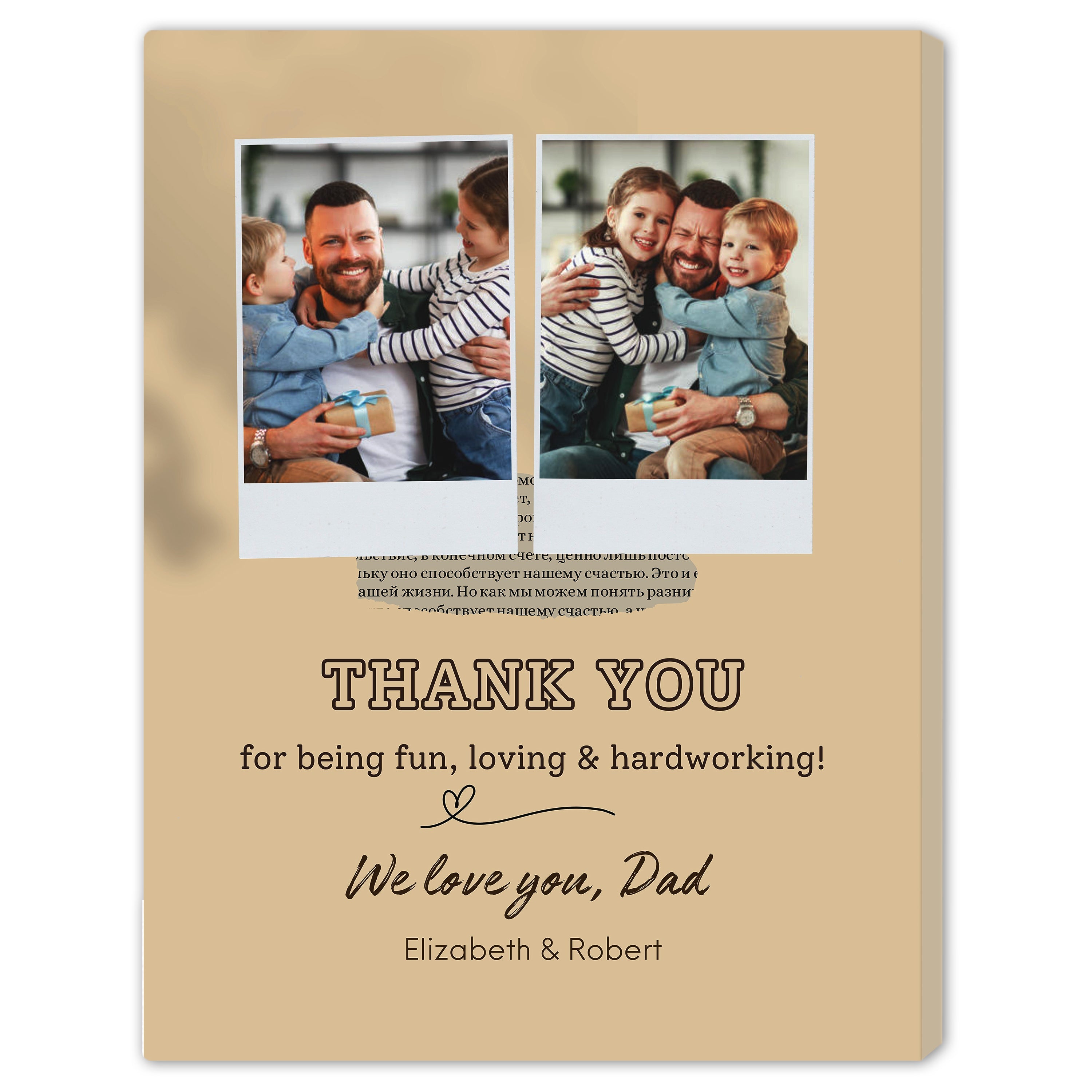 Thank You For Being Fun, Loving And Hardworking - Personalized Father's Day, Birthday gift for Dad - Custom Canvas Print - MyMindfulGifts