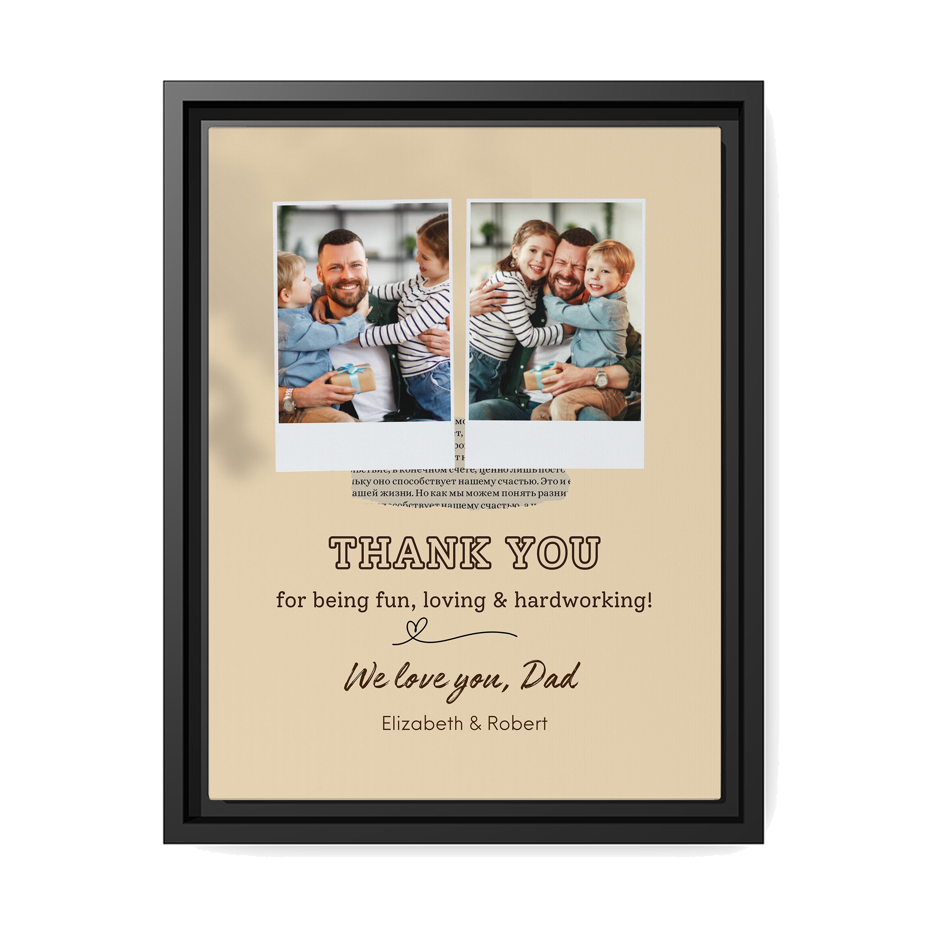Thank You For Being Fun, Loving And Hardworking - Personalized Father's Day, Birthday gift for Dad - Custom Canvas Print - MyMindfulGifts