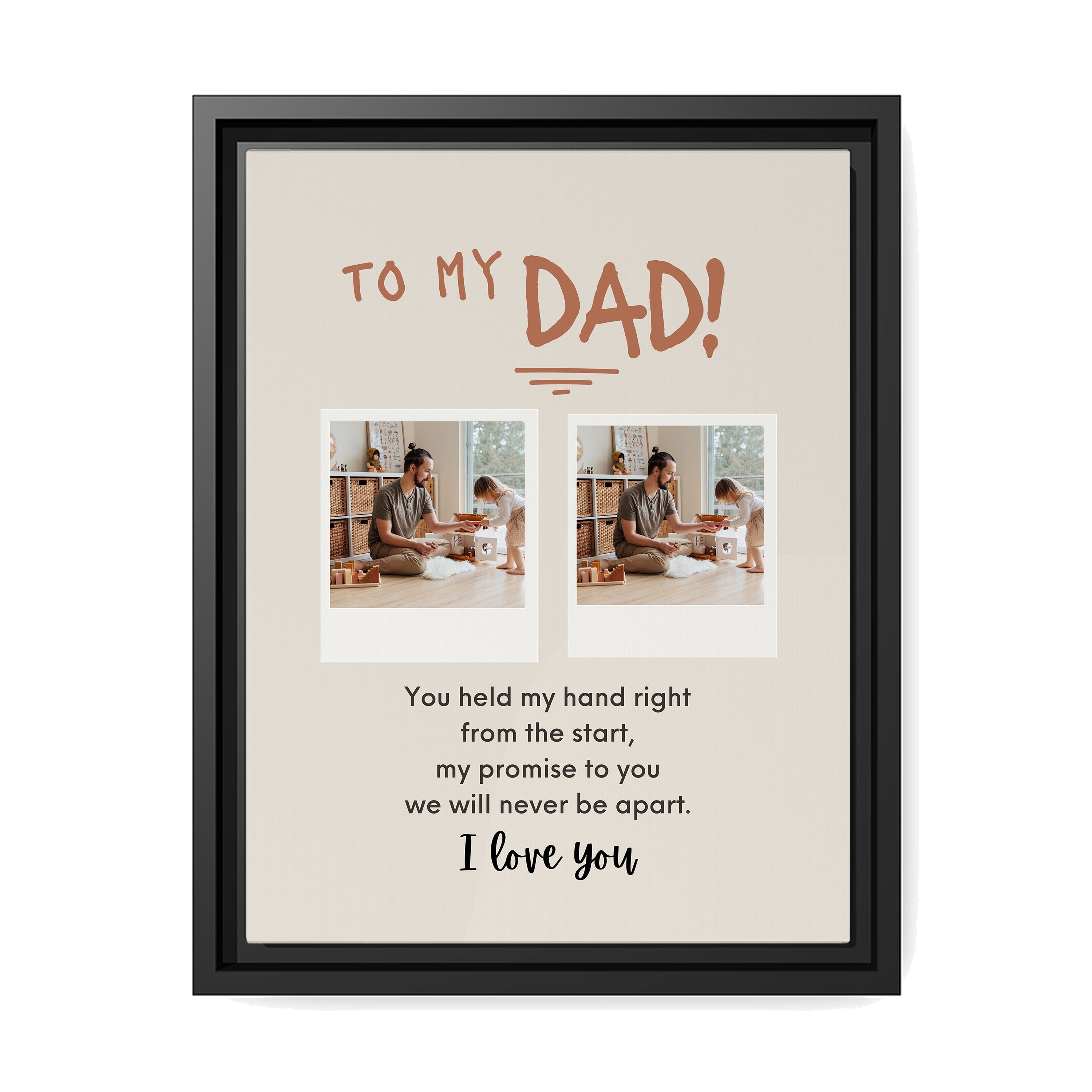 You Held My Hand Right From The Start - Personalized Father's Day, Birthday gift for Dad - Custom Canvas Print - MyMindfulGifts