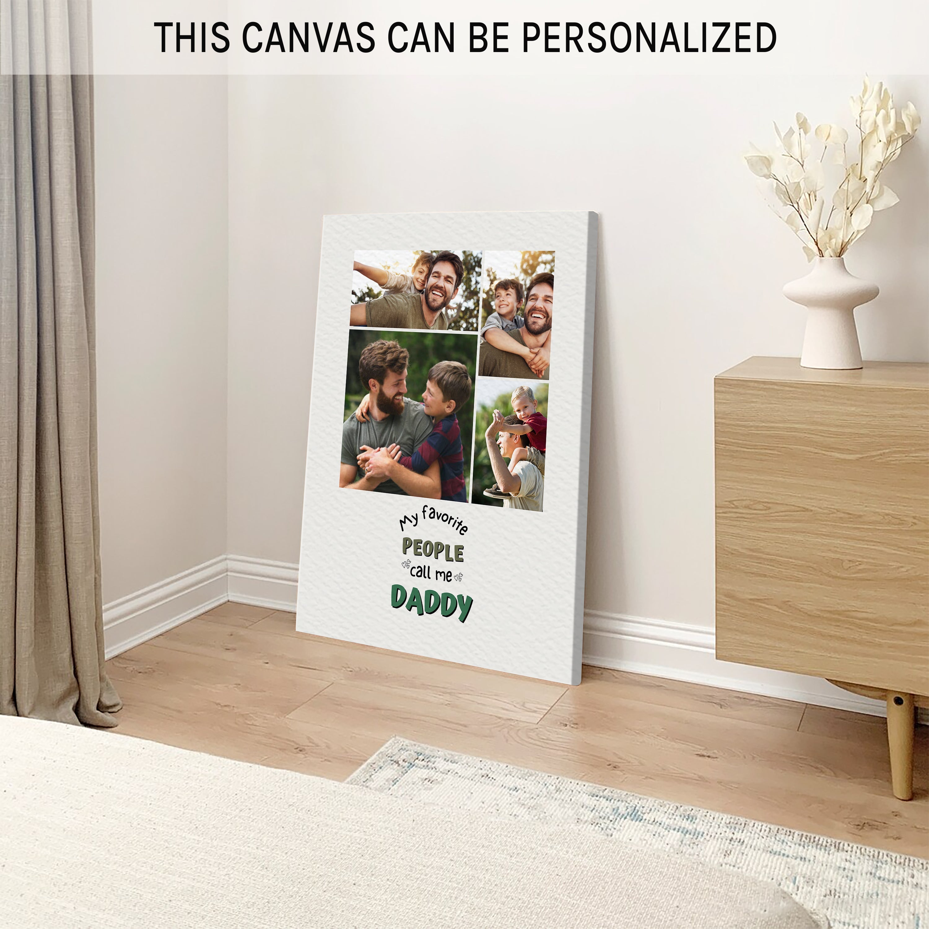 My Favorite People Call me Daddy - Personalized Father's Day, Birthday gift for Dad - Custom Canvas Print - MyMindfulGifts