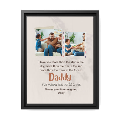 Daddy I Love You More Than The Star In The Sky - Personalized Father's Day, Birthday gift for Dad - Custom Canvas Print - MyMindfulGifts