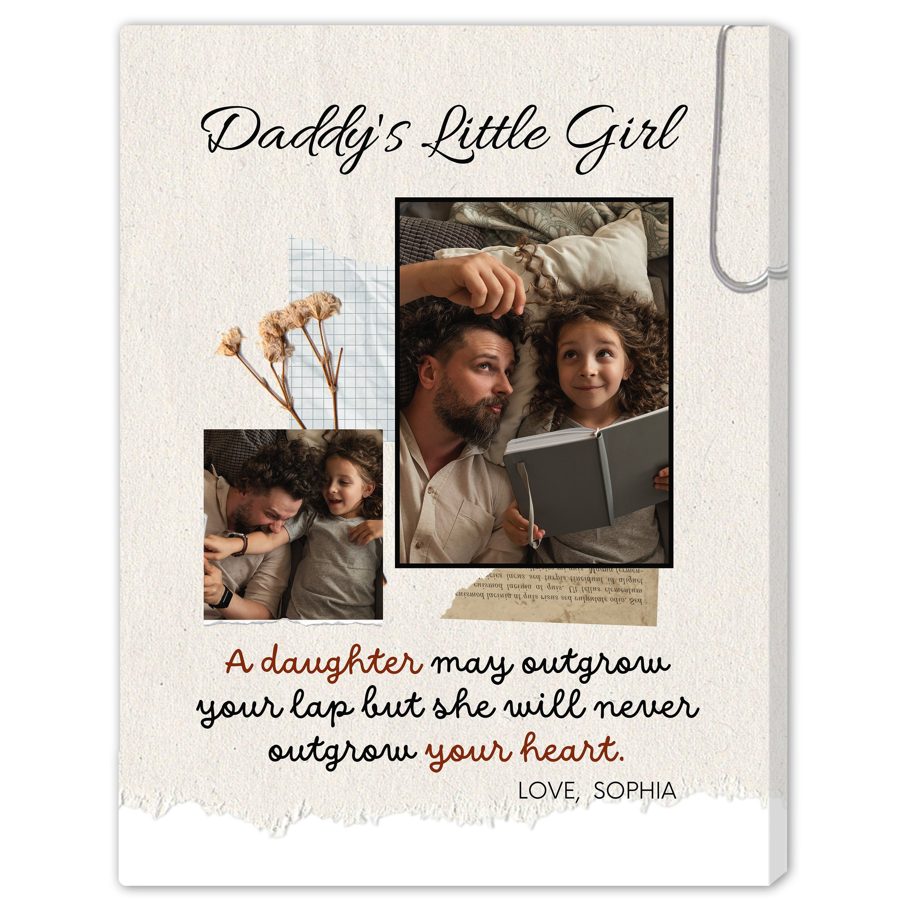 I'm As Lucky As I Can Be - Personalized Father's Day, Birthday gift for Dad - Custom Canvas Print - MyMindfulGifts
