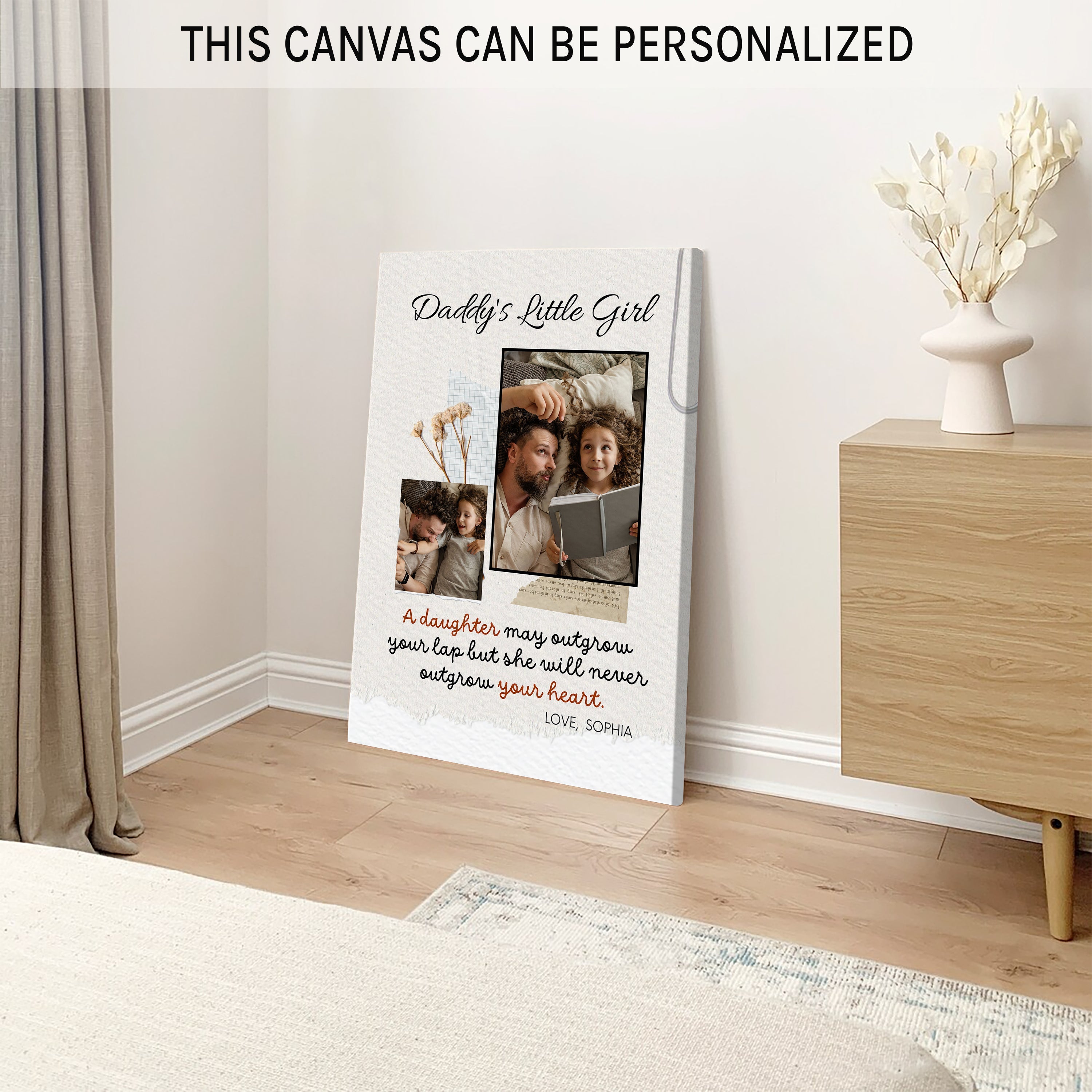 I'm As Lucky As I Can Be - Personalized Father's Day, Birthday gift for Dad - Custom Canvas Print - MyMindfulGifts