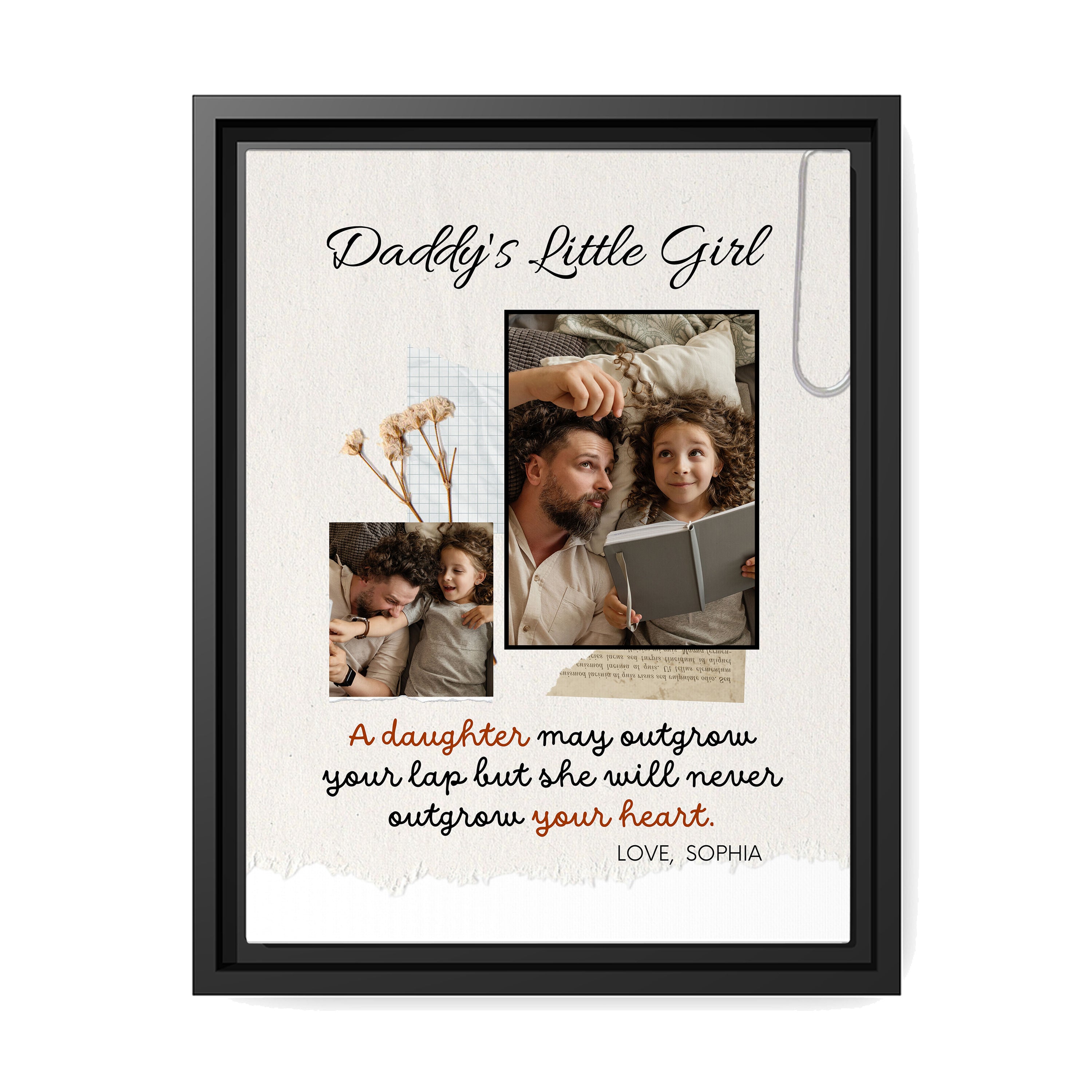I'm As Lucky As I Can Be - Personalized Father's Day, Birthday gift for Dad - Custom Canvas Print - MyMindfulGifts