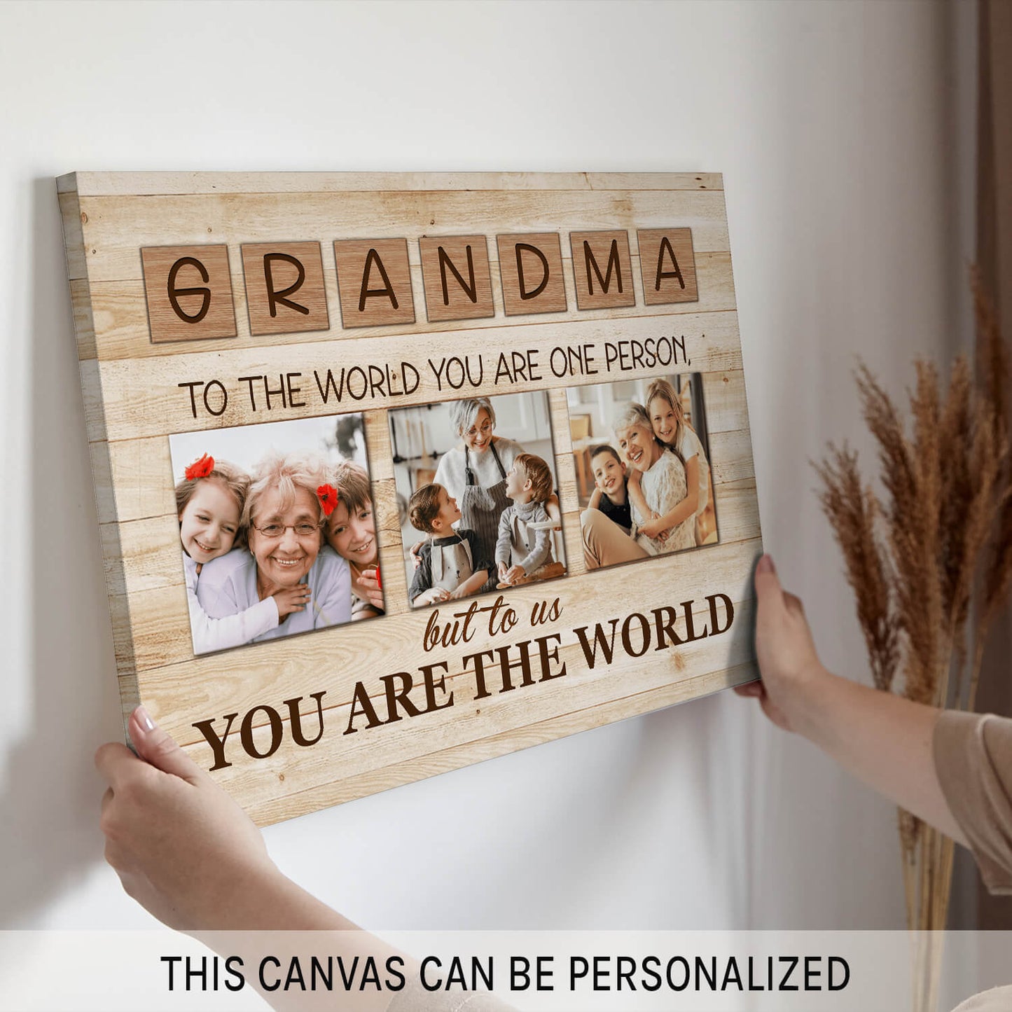 Grandma to the world - Personalized Mother's Day or Birthday gift for Grandma - Custom Canvas Print - MyMindfulGifts