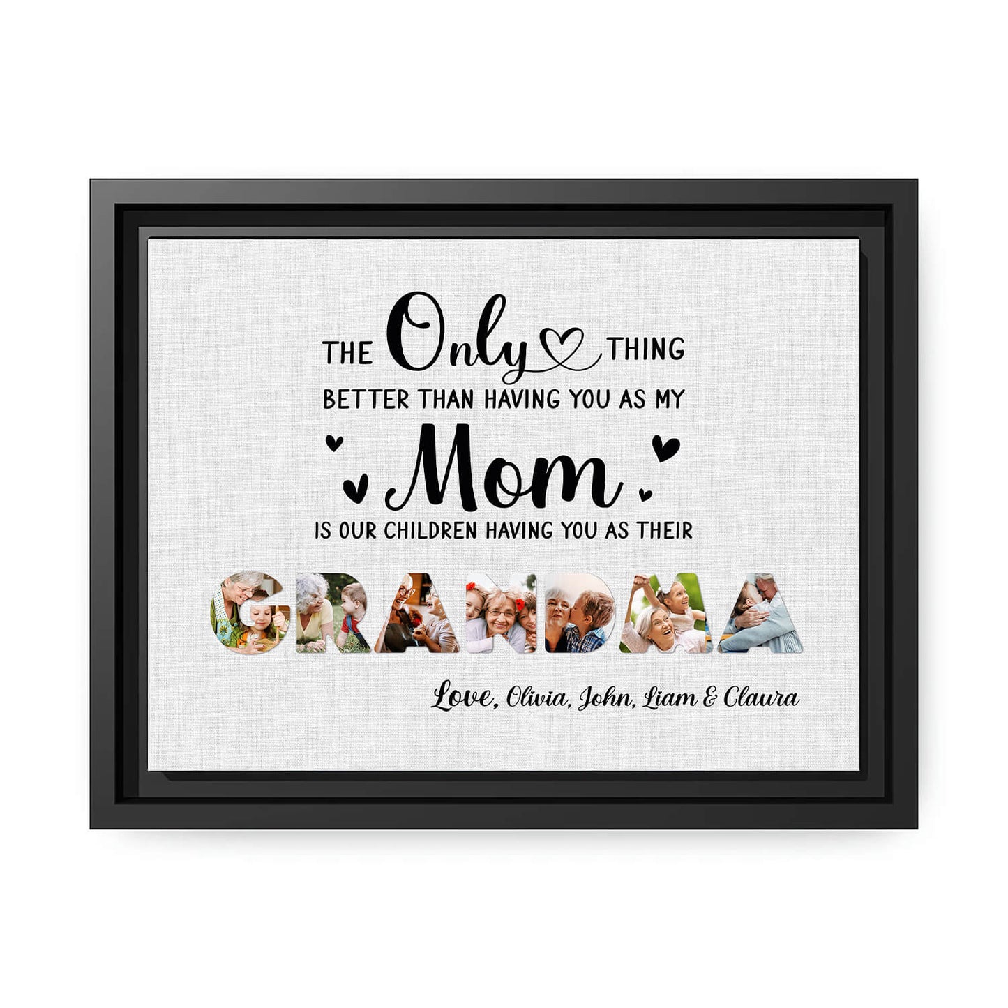 The only thing - Personalized Mother's Day or Birthday gift for Grandma - Custom Canvas Print - MyMindfulGifts