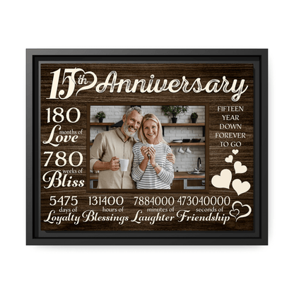 Personalized 15 year anniversary gift for him for her - 180 months of love - custom Couple Canvas print - MyMindfulGifts