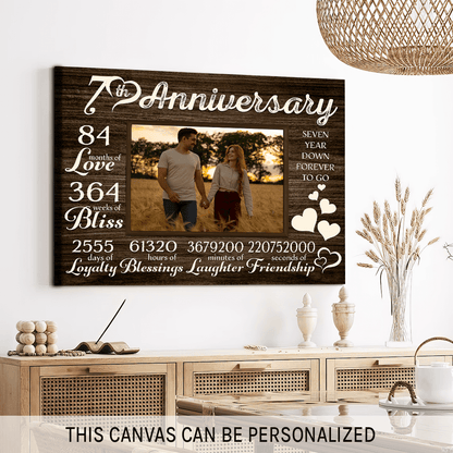 Personalized 7 year anniversary gift for him for her - 84 months of love - custom Couple Canvas print - MyMindfulGifts