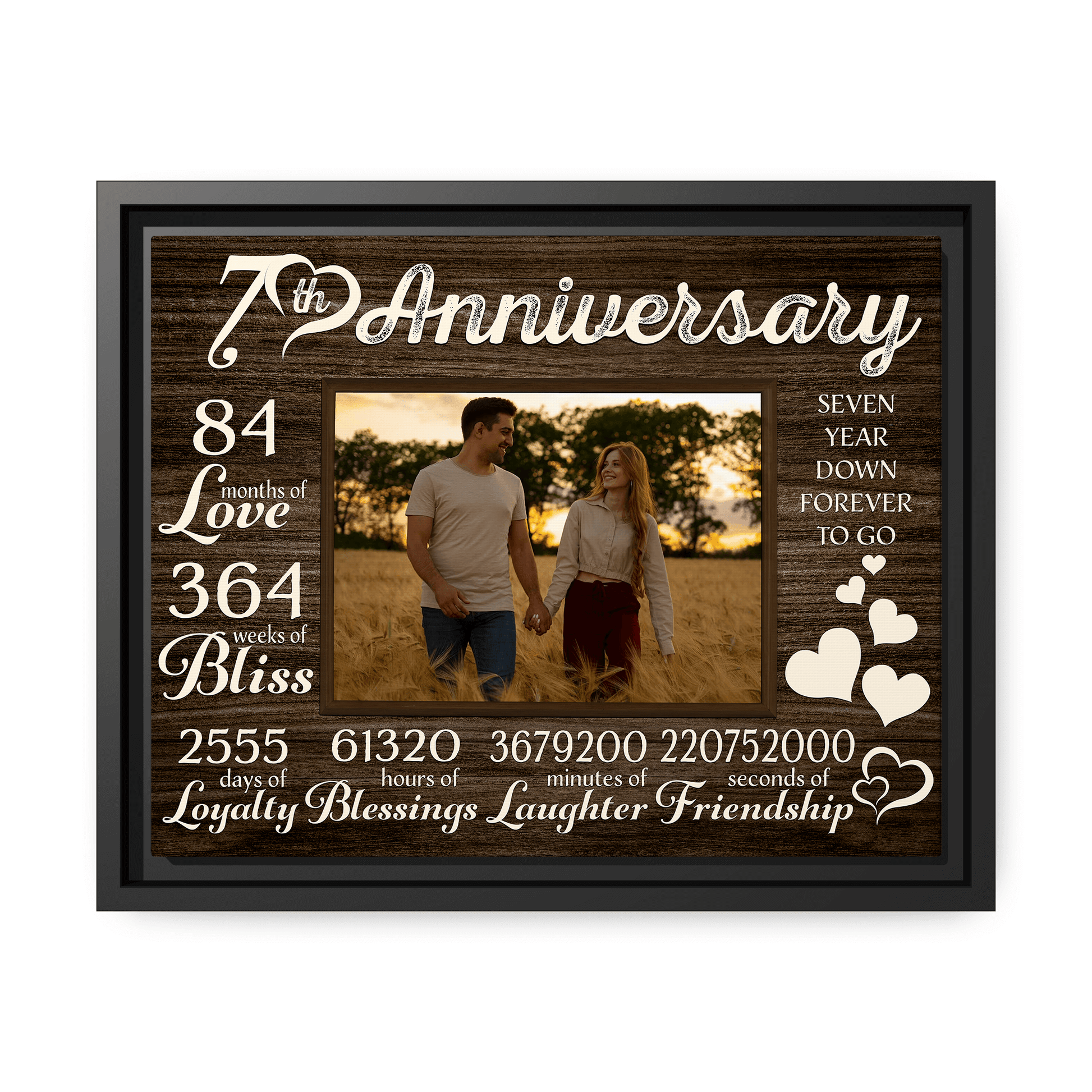 Personalized Picture Frames 7th 7 Year Wedding Anniversary Gifts For Him Her