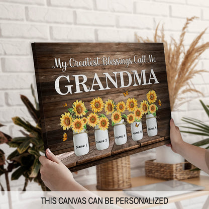 Personalized Birthday gift For grandma - My greatest blessing grandma - custom Canvas print - MyMindfulGifts