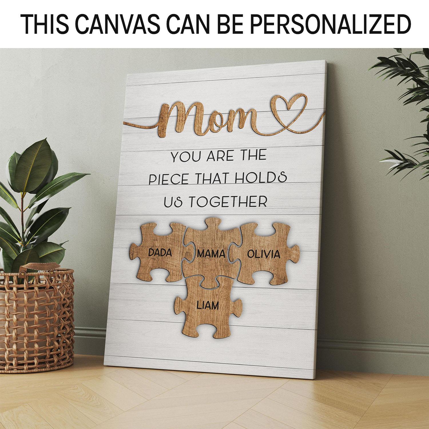 Mom We Love You To Pieces Canvas, Mothers Day Gift With Children's Names,  Personalized Picture Gift For Mom - Best Personalized Gifts for Everyone