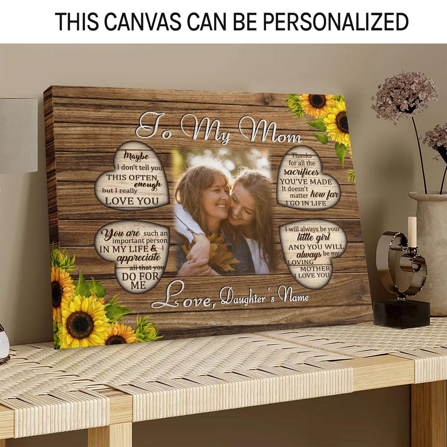Personalized Mother's Day or birthday gift for mom - To my mom - custom Canvas Print - MyMindfulGifts