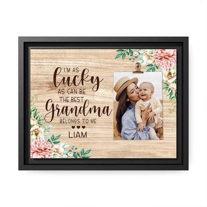 Personalized Mother's day gift for grandma - The best grandma belongs to me - custom Photo Canvas print - MyMindfulGifts